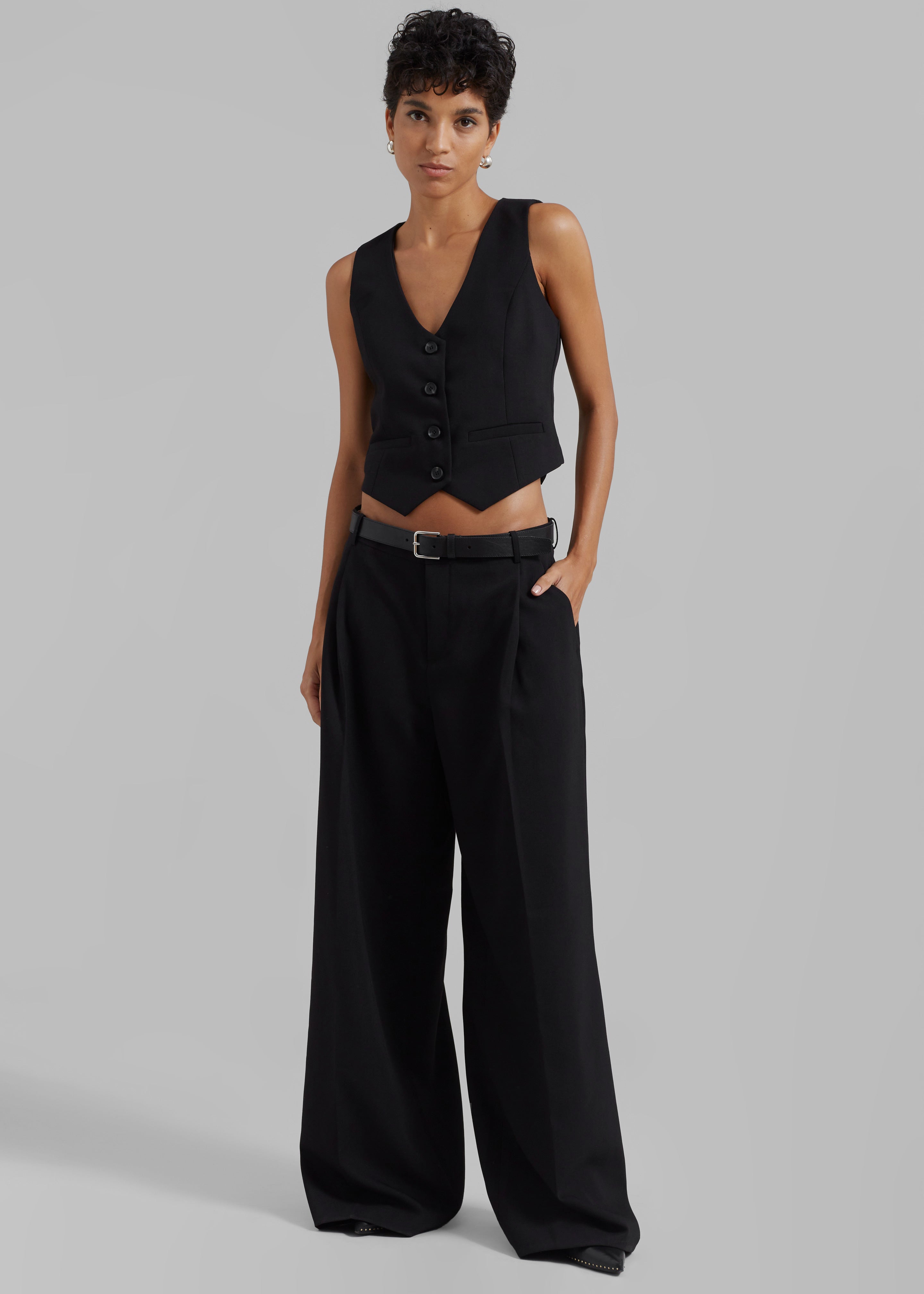 Lillian Wide Trousers - Black – Frankie Shop Europe