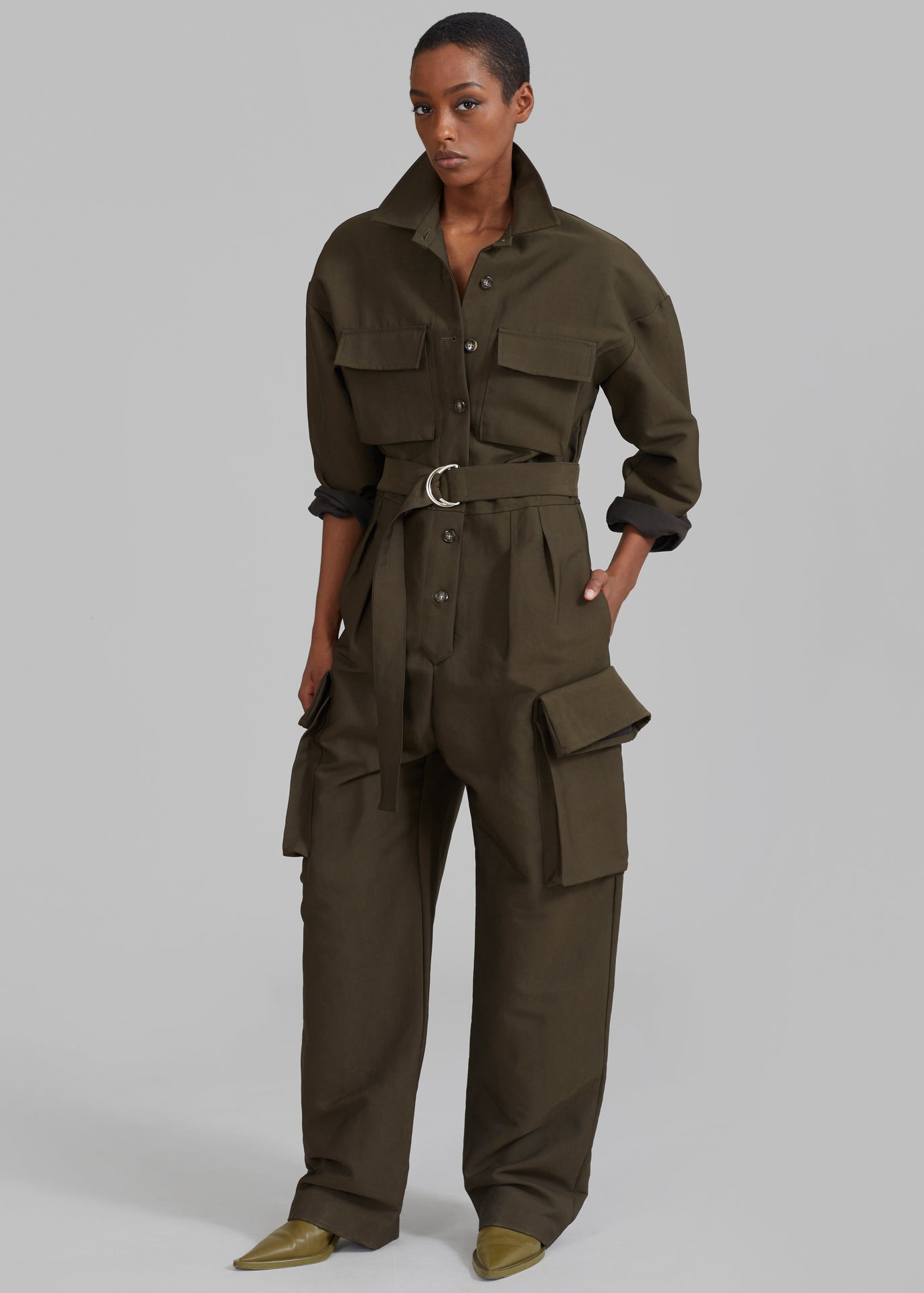 Linda Jumpsuit - Dark Olive - 1