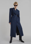 Linden Plaid Dress Coat - Navy