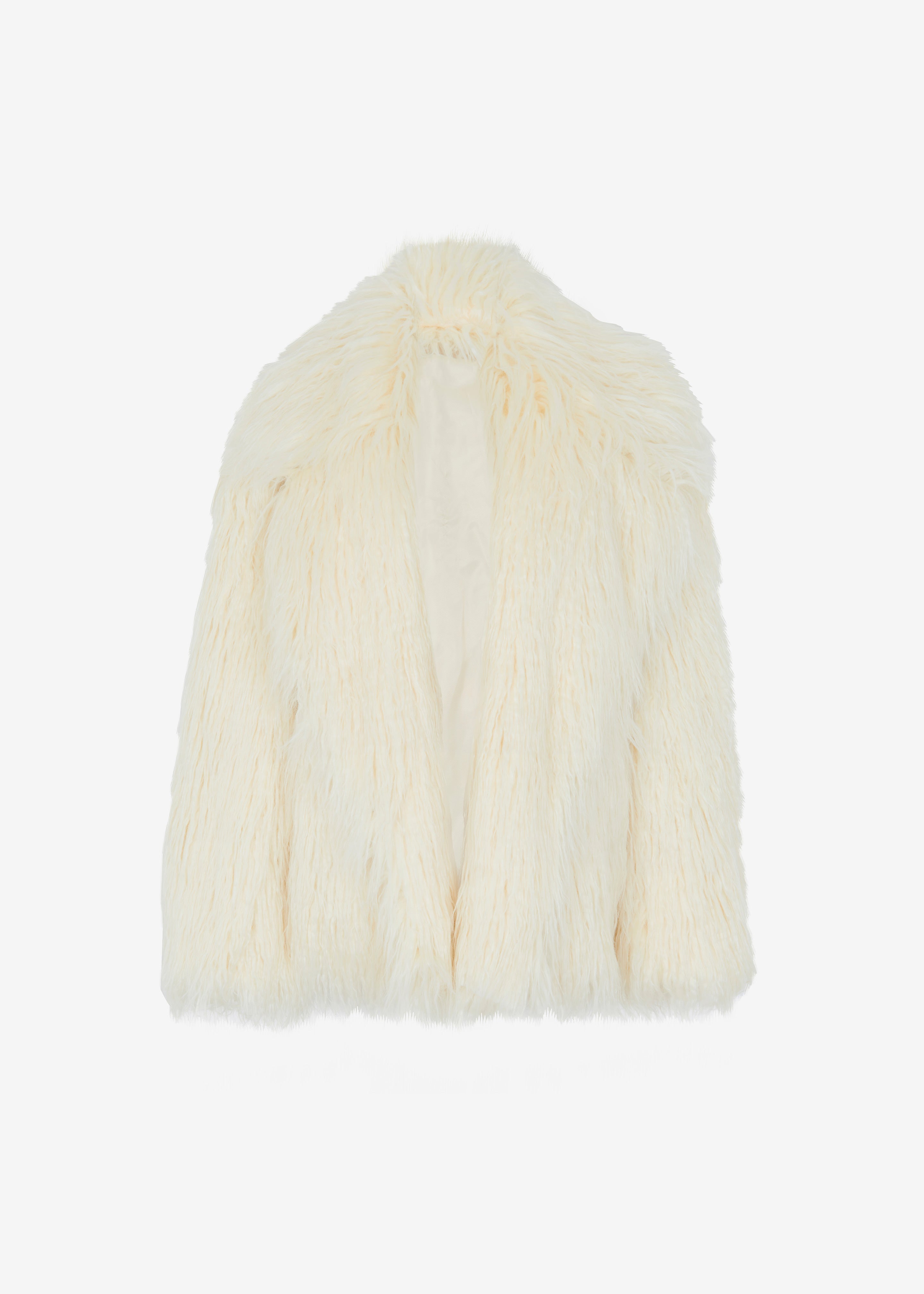 Short white faux fur jacket online