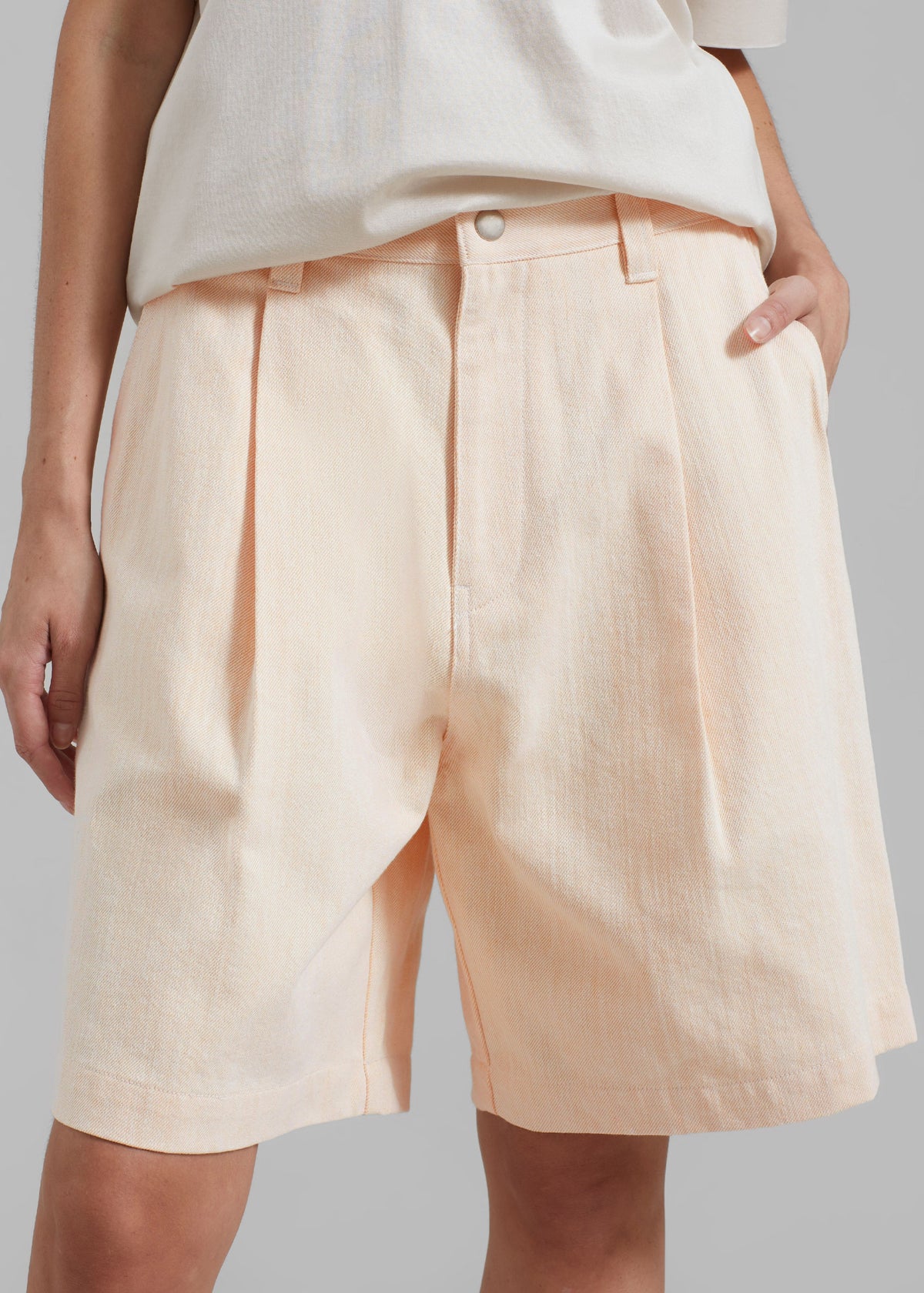 Lou Denim Bermuda Shorts - Light Apricot - 2