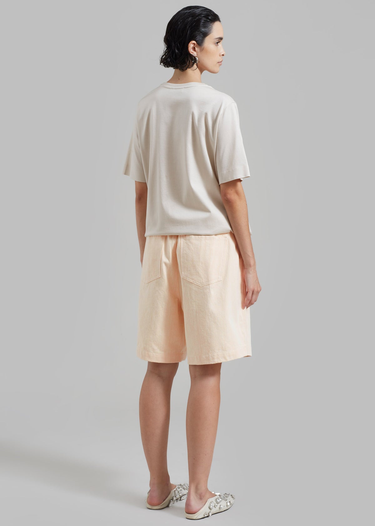 Lou Denim Bermuda Shorts - Light Apricot - 7