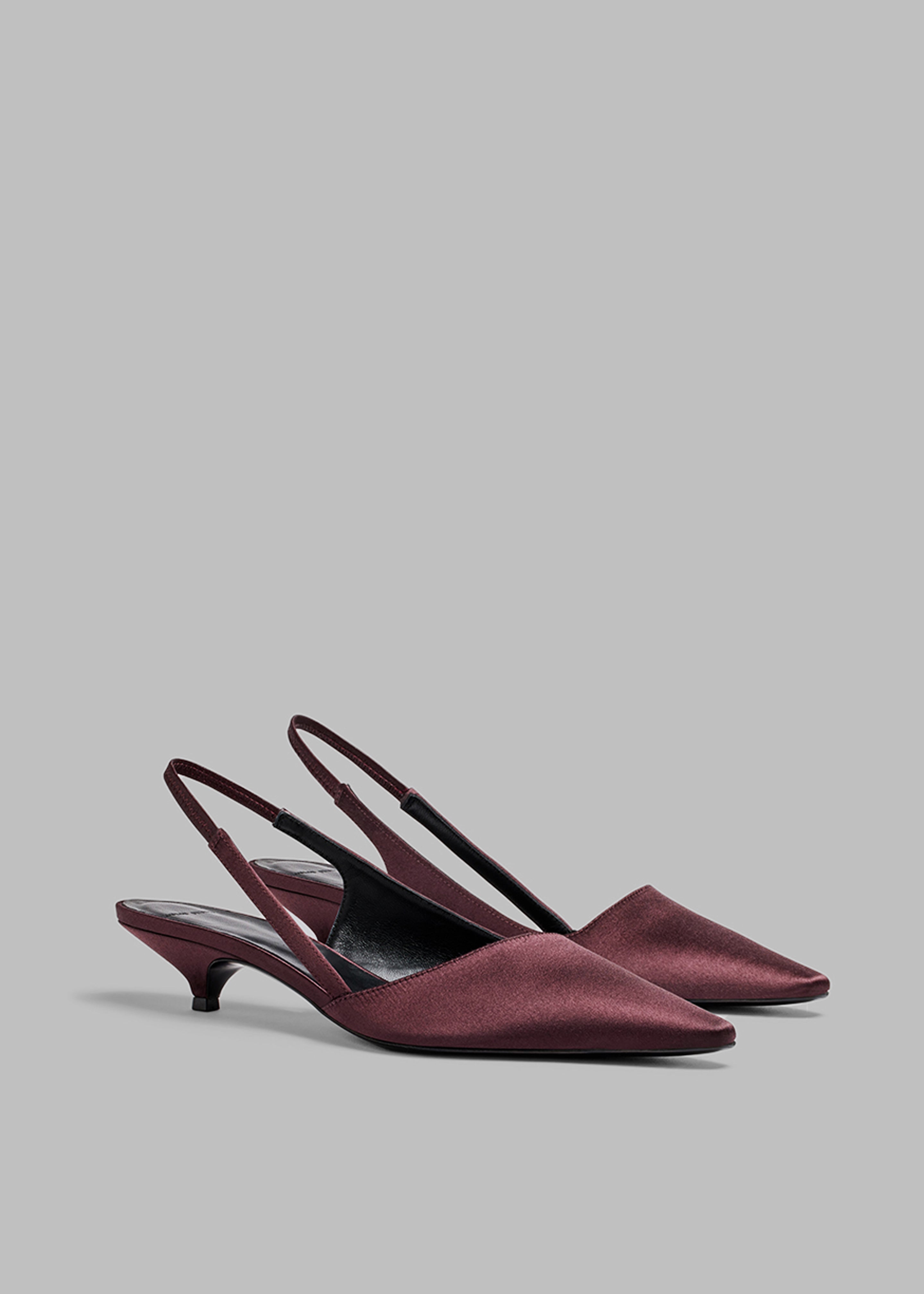 Loulou Studio Sulue Slingback Kitten Heel Shoes - Midnight Bordeaux - 1