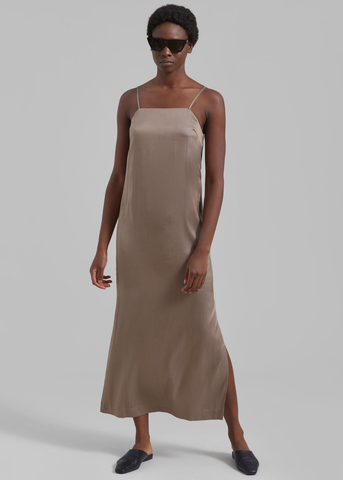 Loulou Studio Arja Long Dress - Brown/Black - 3