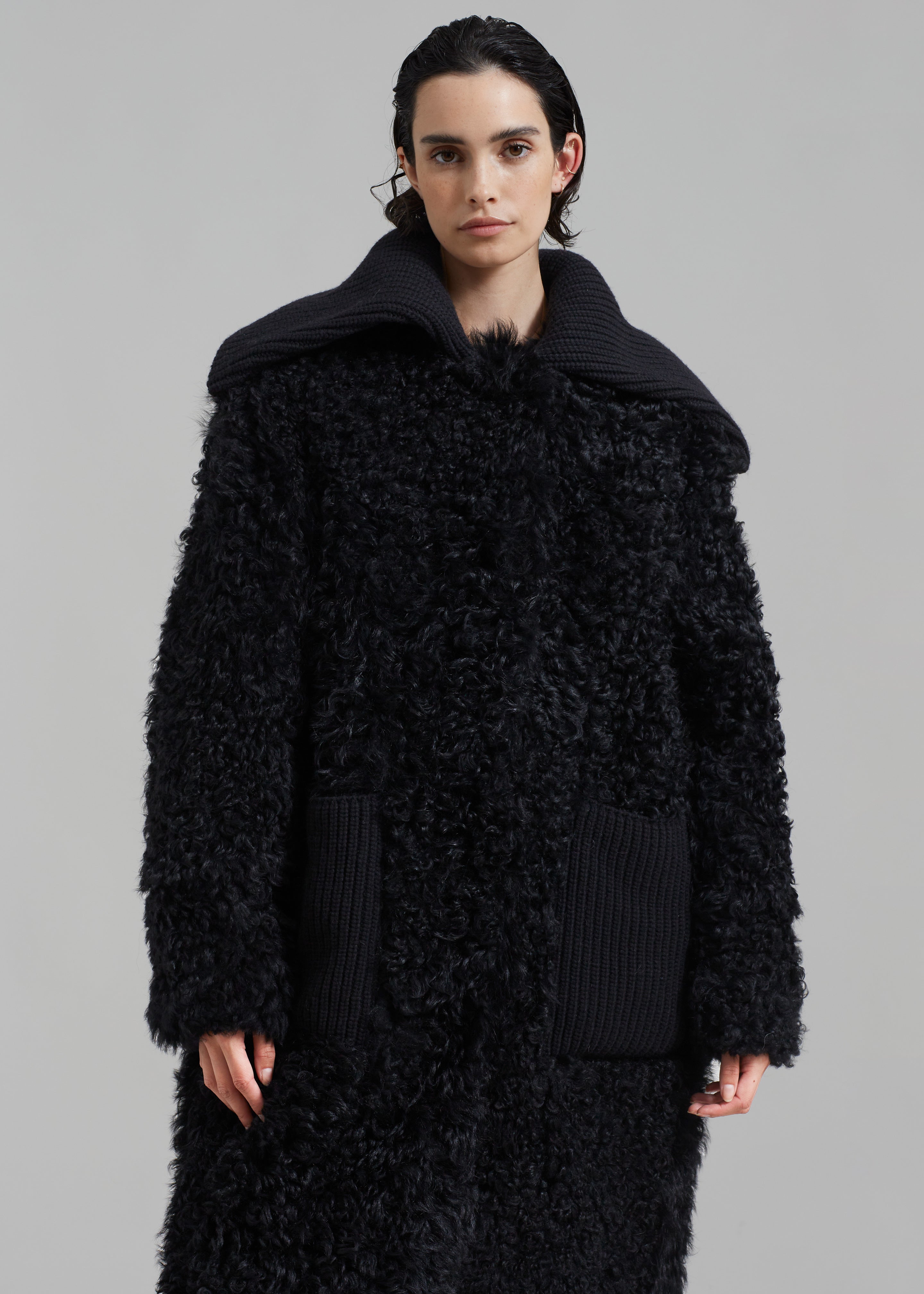 Loulou Studio Orso Fur Coat - Black - 5