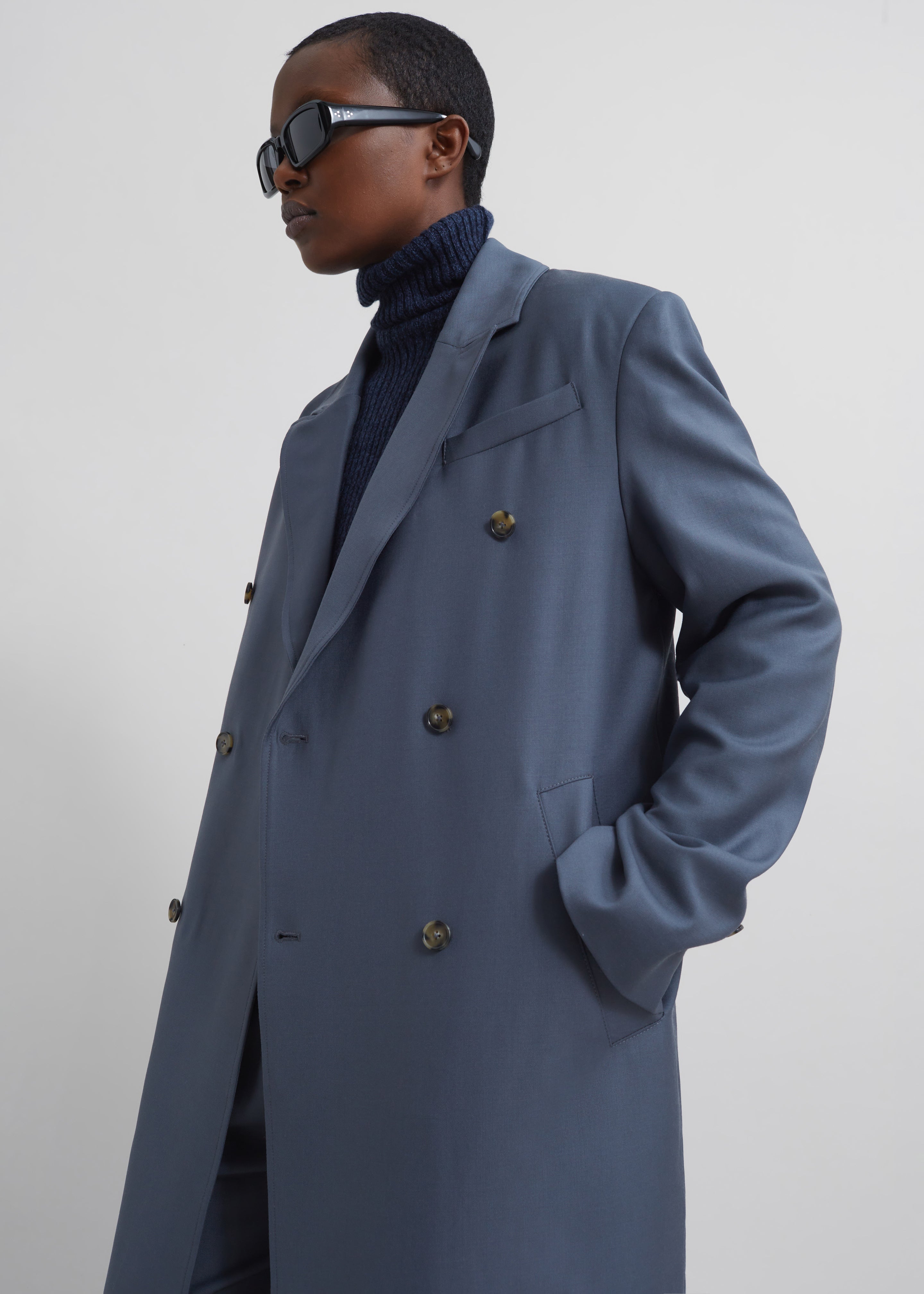 High collar 2024 long coat