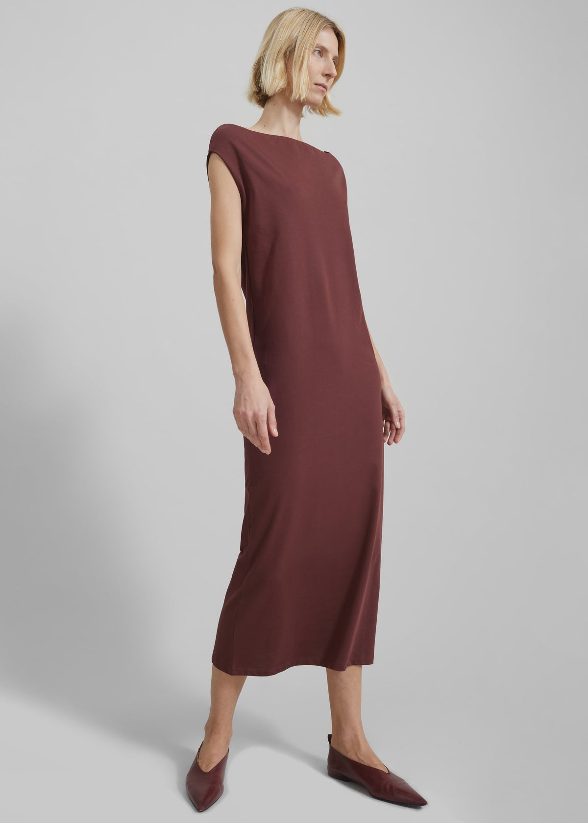 Loulou Studio Martial Off Shoulder Dress - Midnight Bordeaux - 4