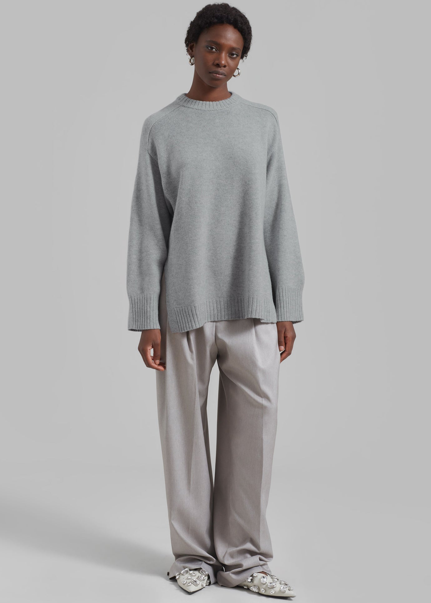 Loulou Studio Safi Sweater - Grey Melange - 1