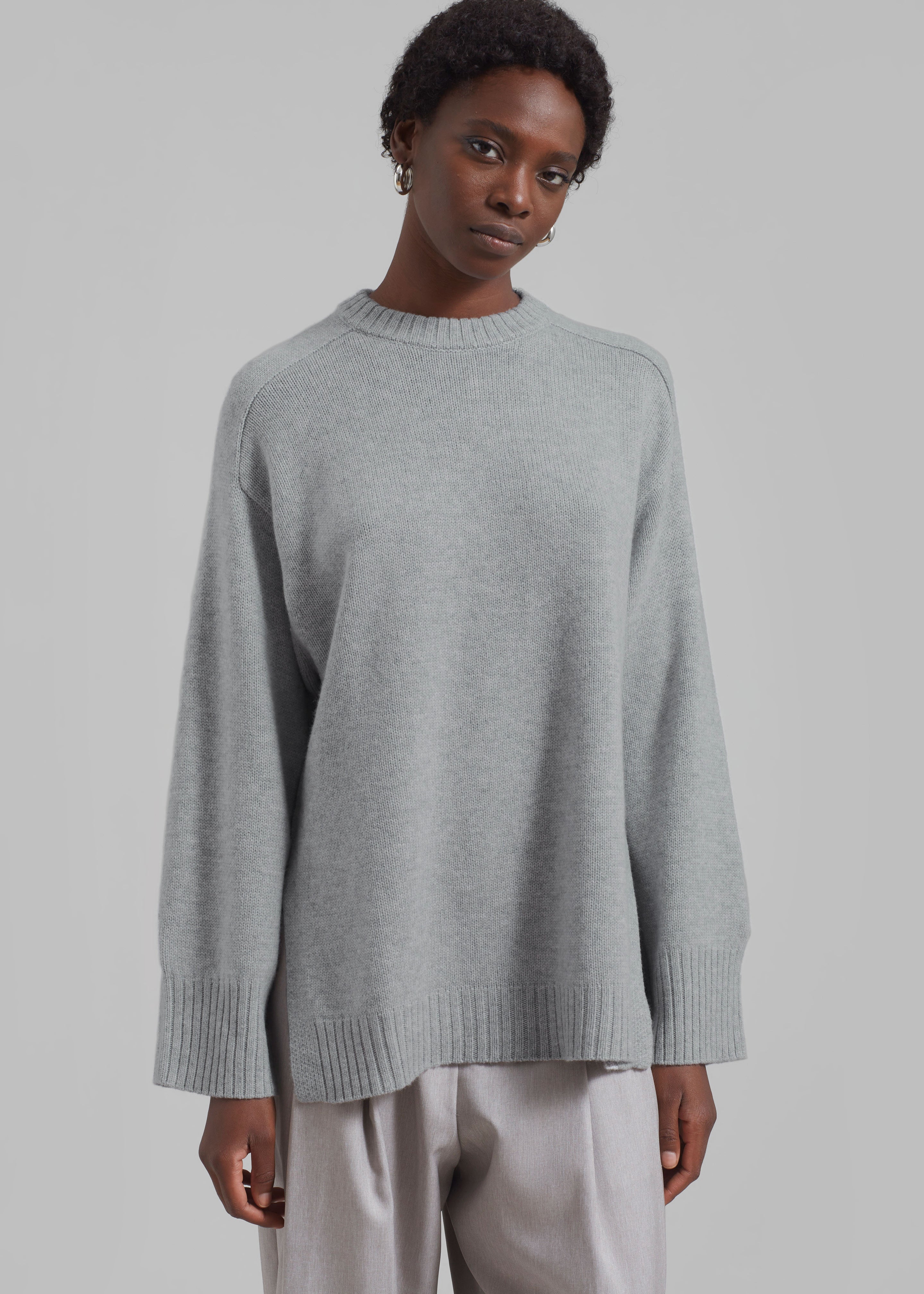 Loulou Studio Safi Sweater - Grey Melange - 1