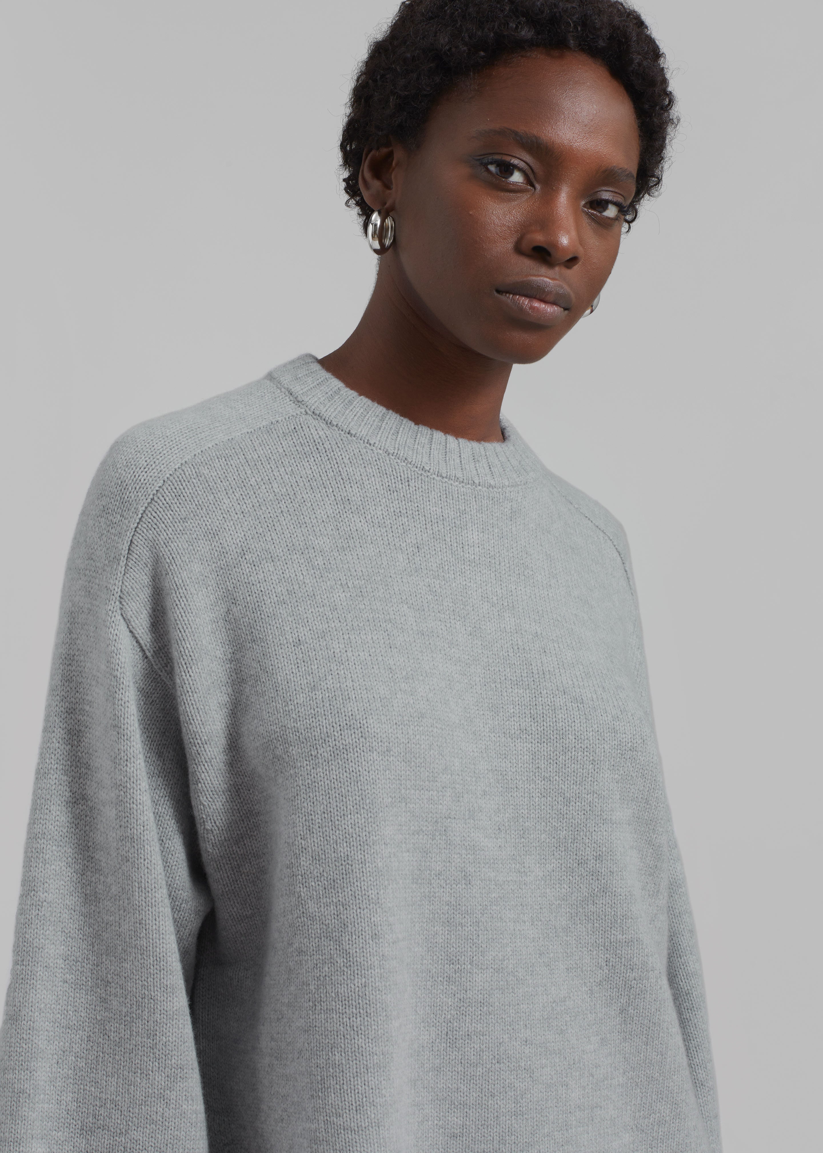 Loulou Studio Safi Sweater - Grey Melange - 3