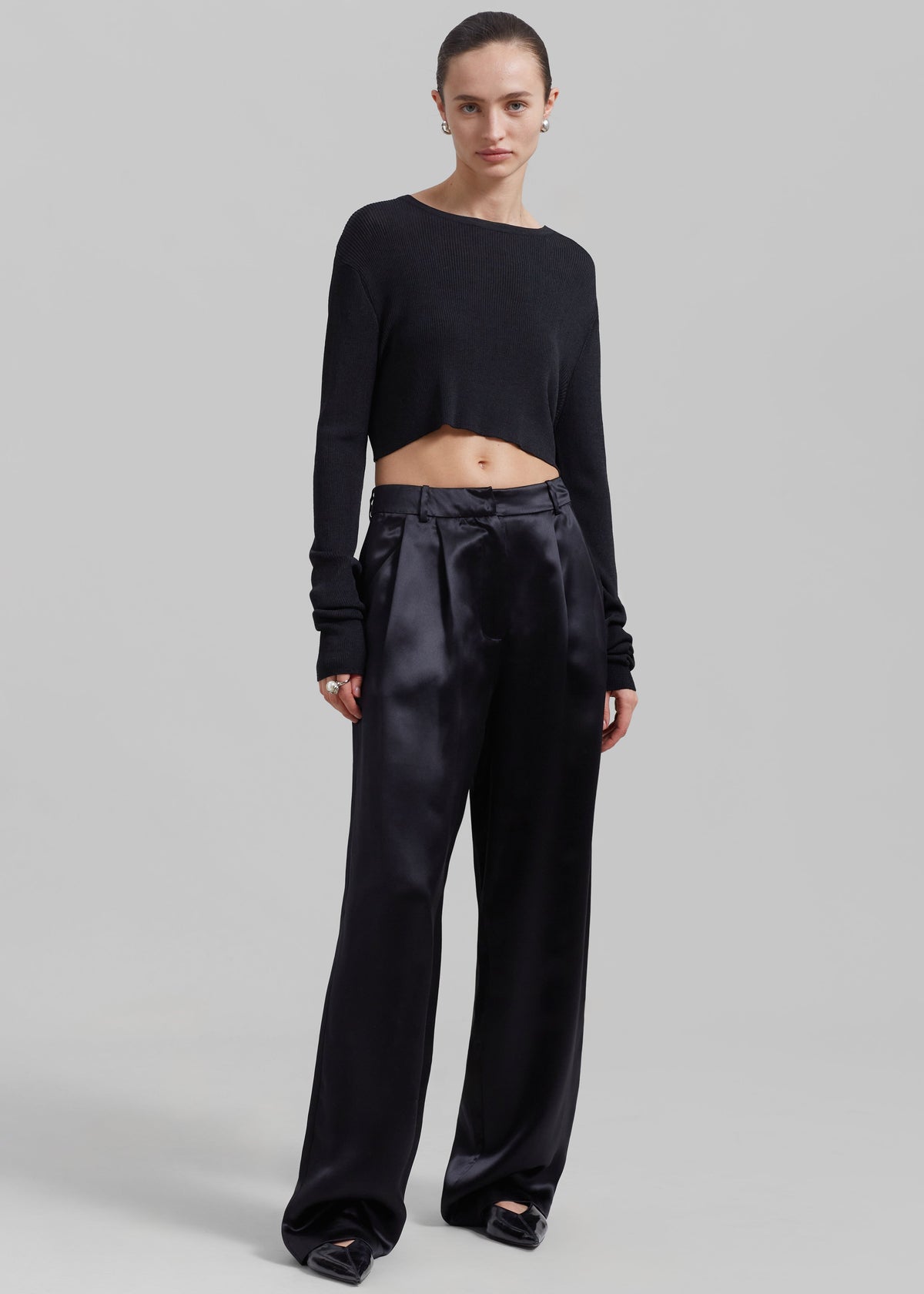 Loulou Studio Vione Pants - Black - 1