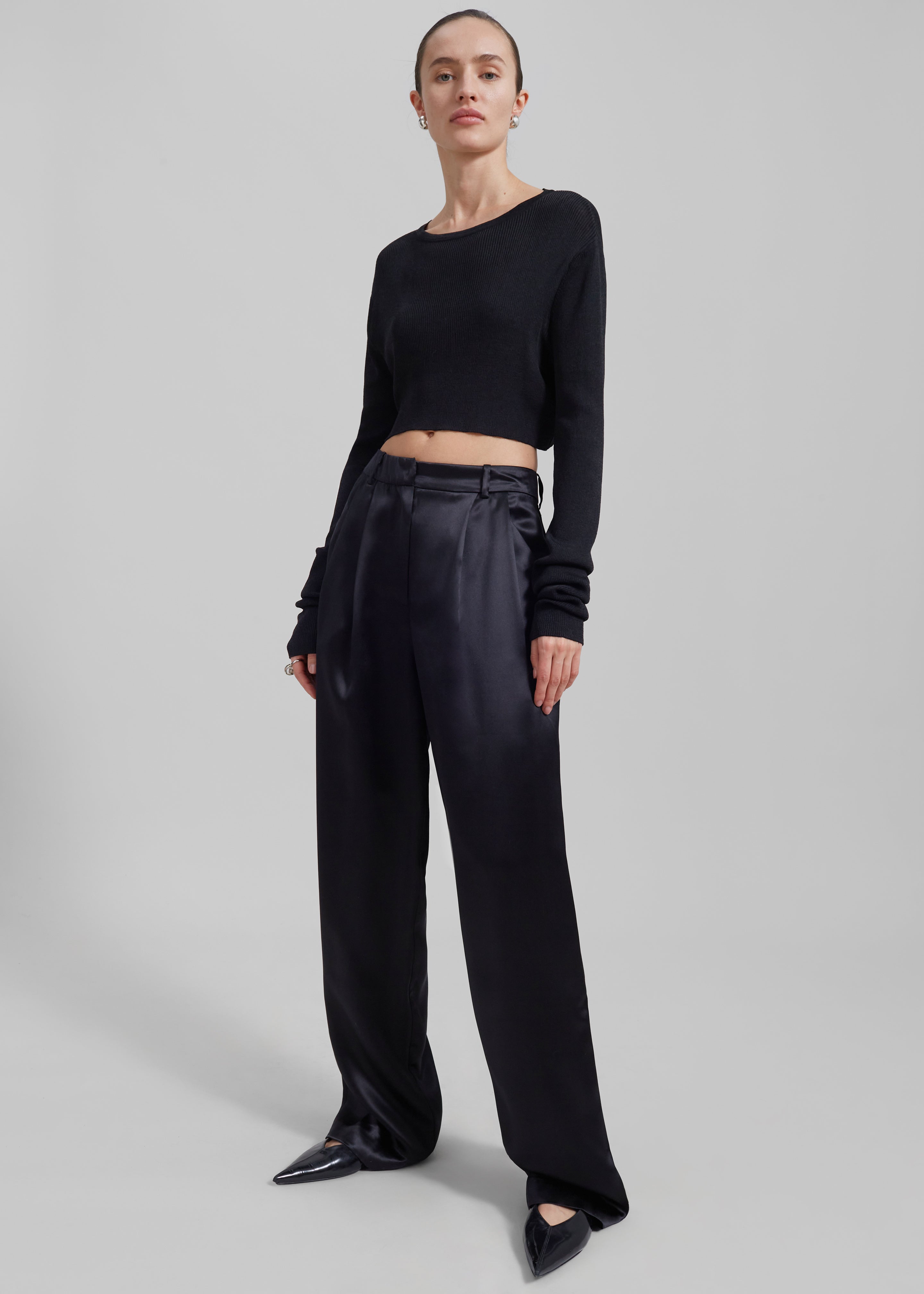 Loulou Studio Vione Pants - Black - 5