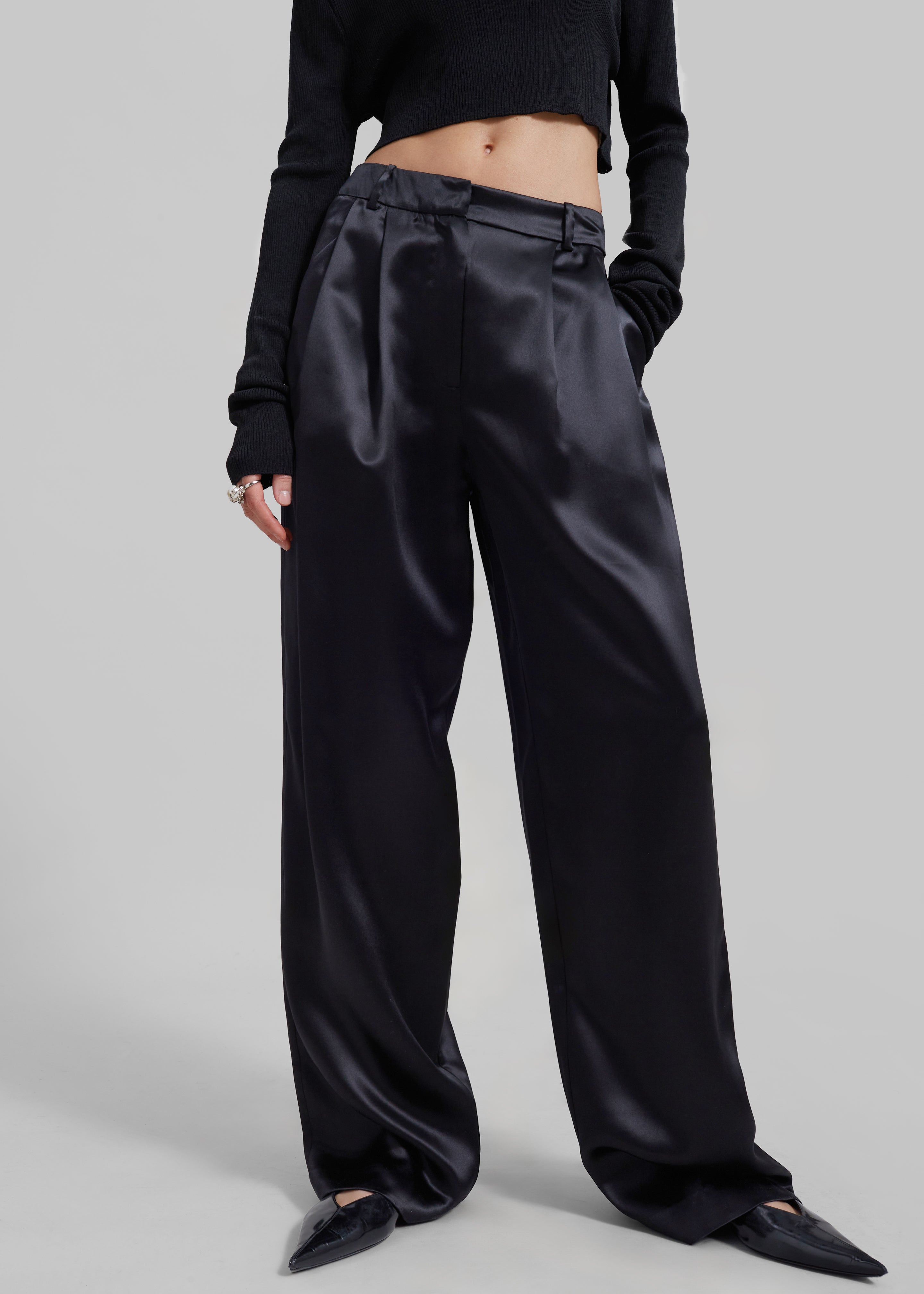 Loulou Studio Vione Pants - Black - 2