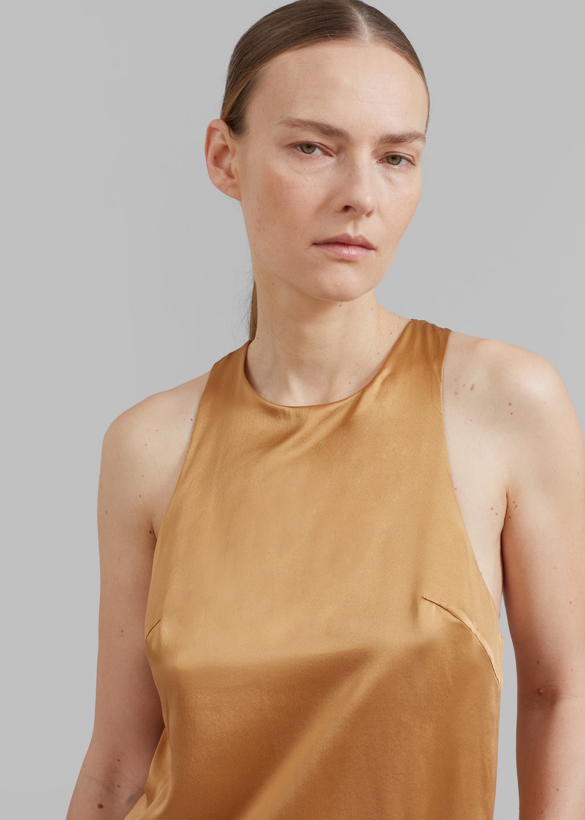 Loulou Studio Estor Silk Tank Top - Camel - 2