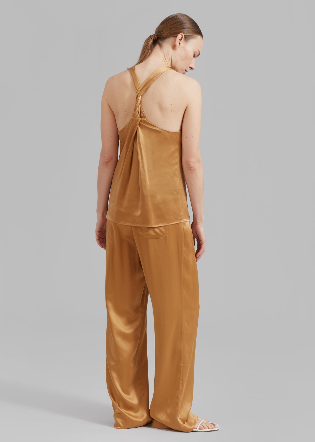 Loulou Studio Estor Silk Tank Top - Camel - 4