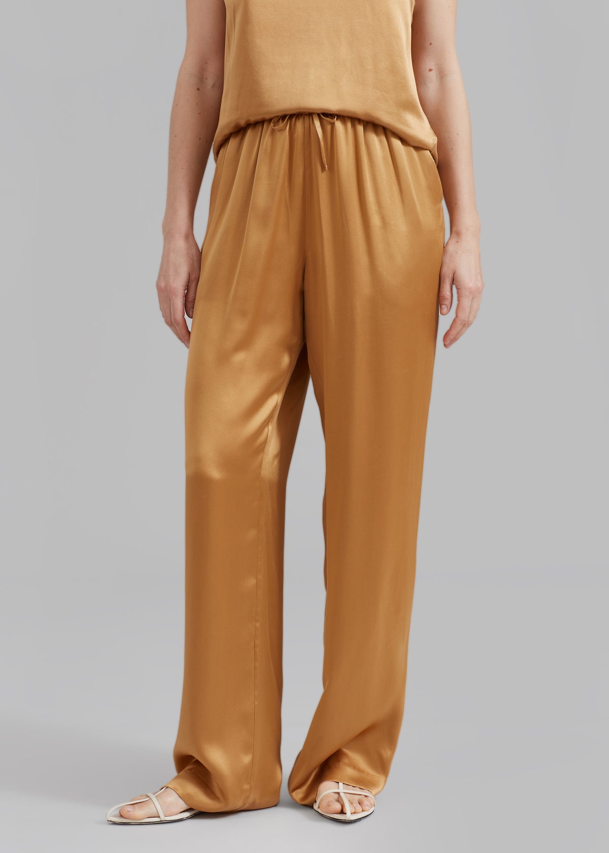 Loulou Studio Soma Silk Pants - Camel - 4