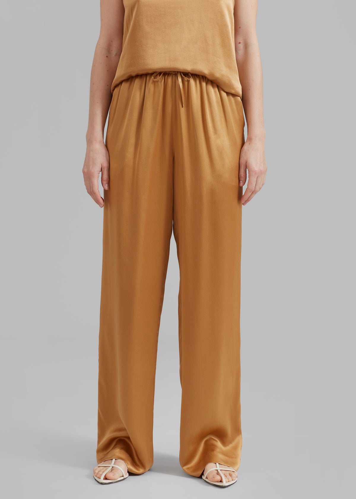 Loulou Studio Soma Silk Pants - Camel - 5