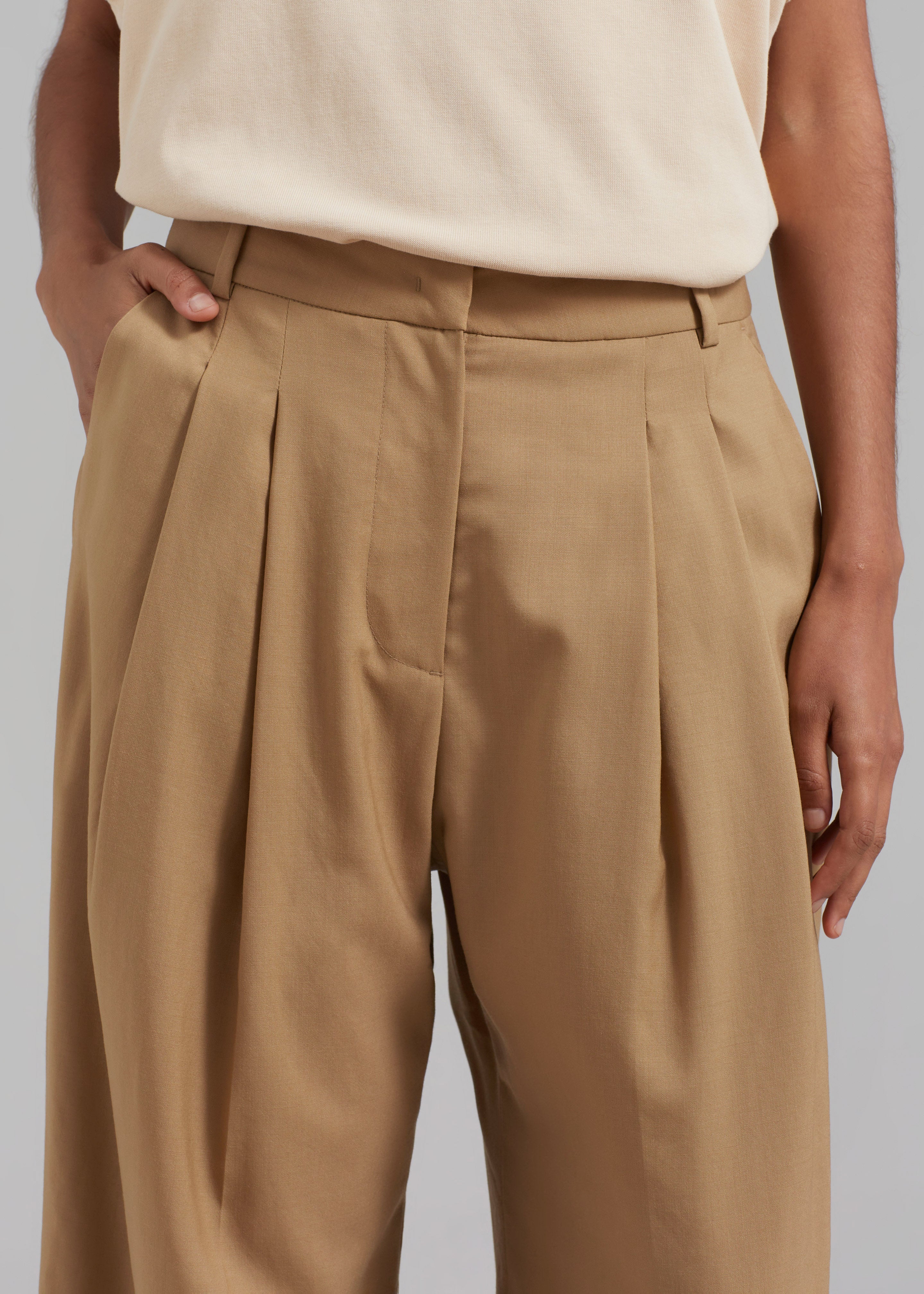 Low Classic Basic Long Trousers - Beige - 3