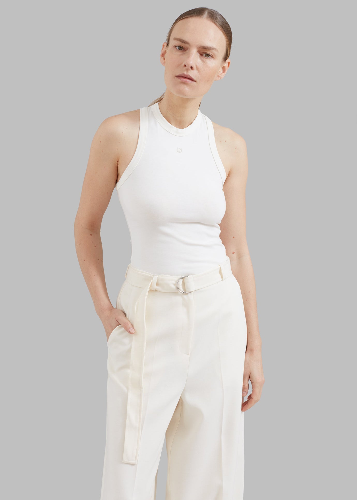 Low Classic Jersey Sleeveless Top - Ivory
