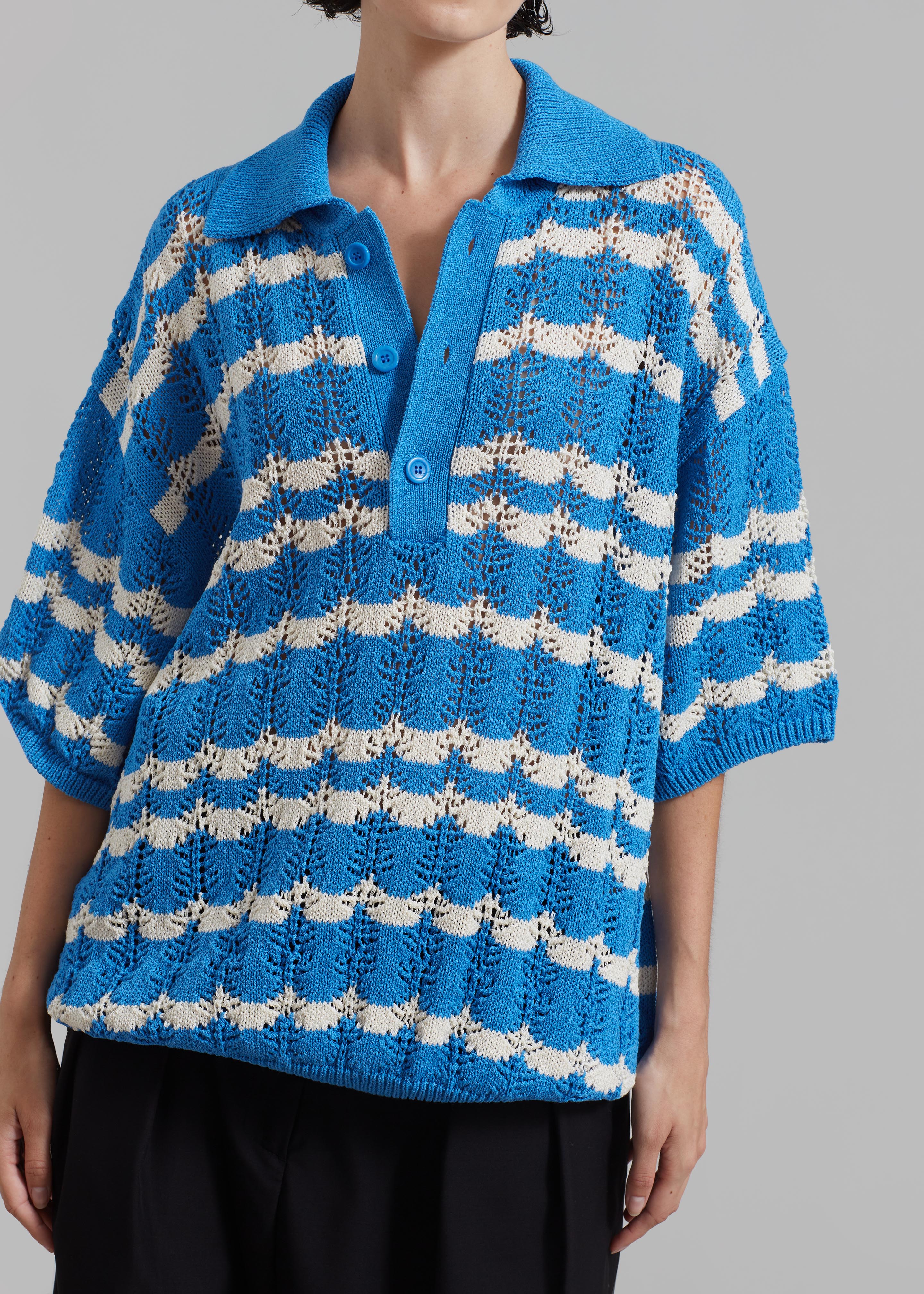 Lucca Knitted Top - Blue - 6