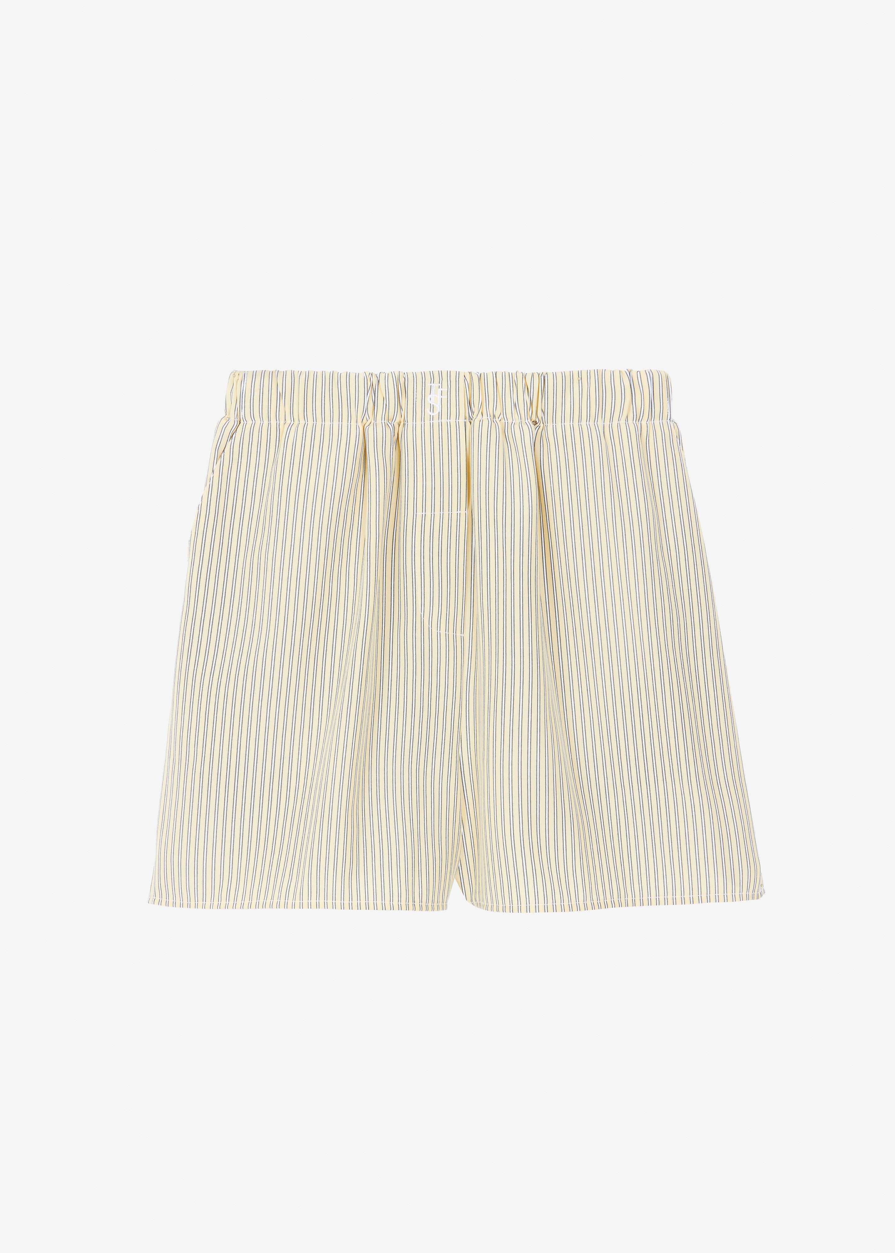 Lui Oxford Boxer Shorts - Pale Yellow/Black Stripe - 7