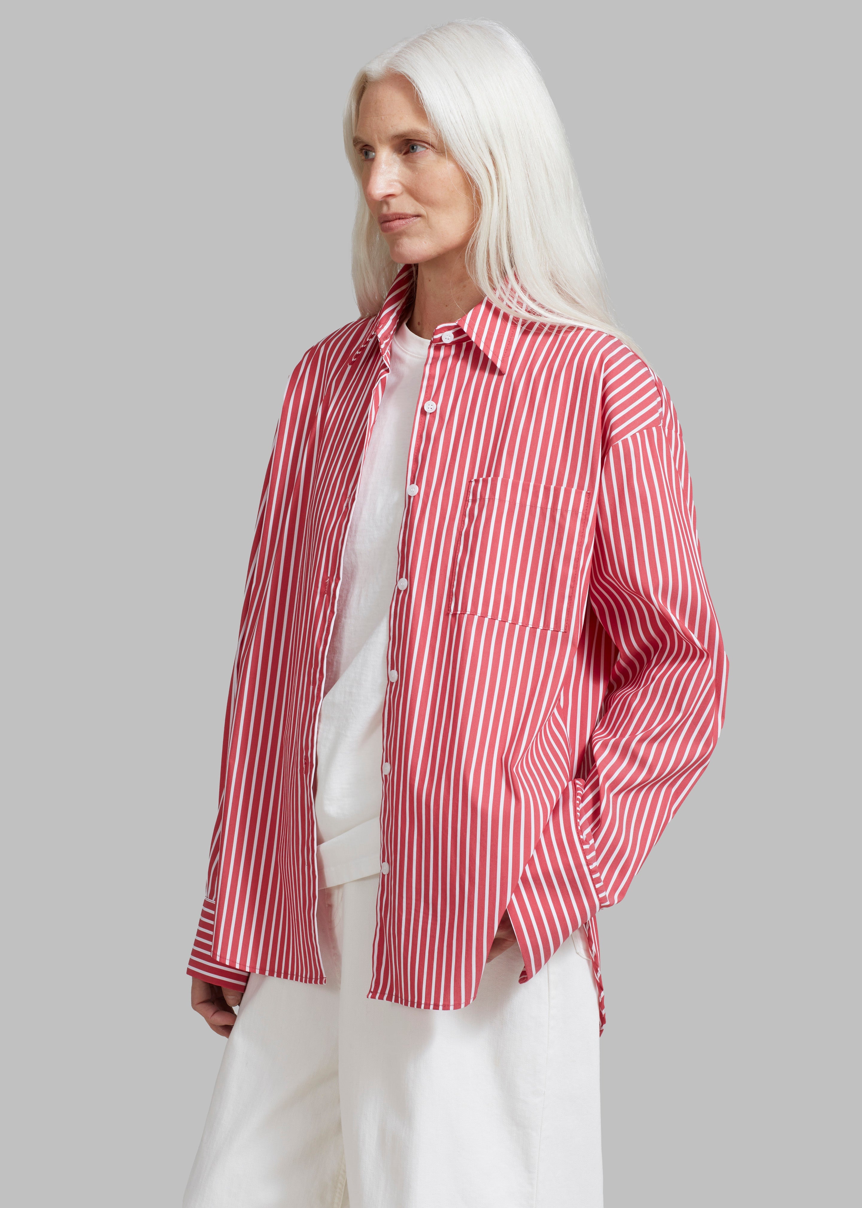 Lui Thin Stripe Shirt - Red Stripe - 5