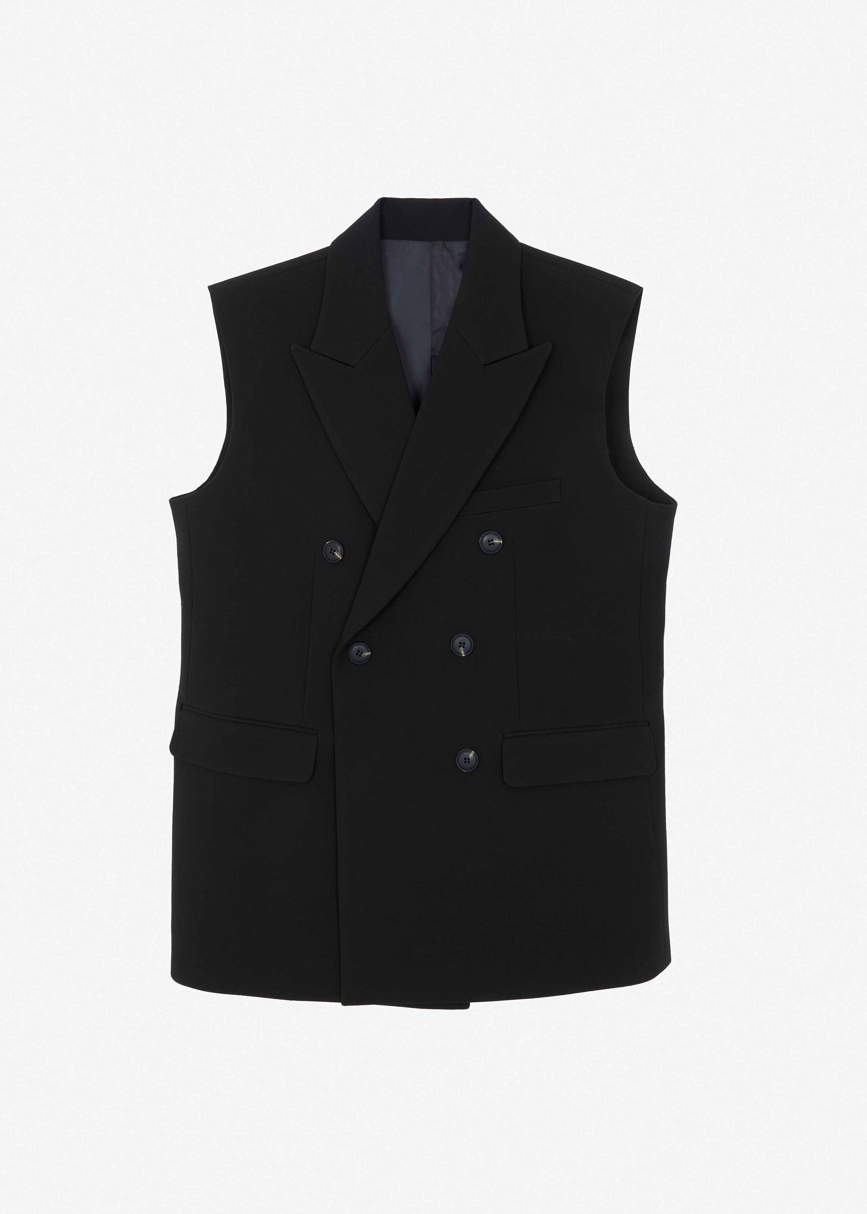 Luxor Double Breasted Vest - Black - 15