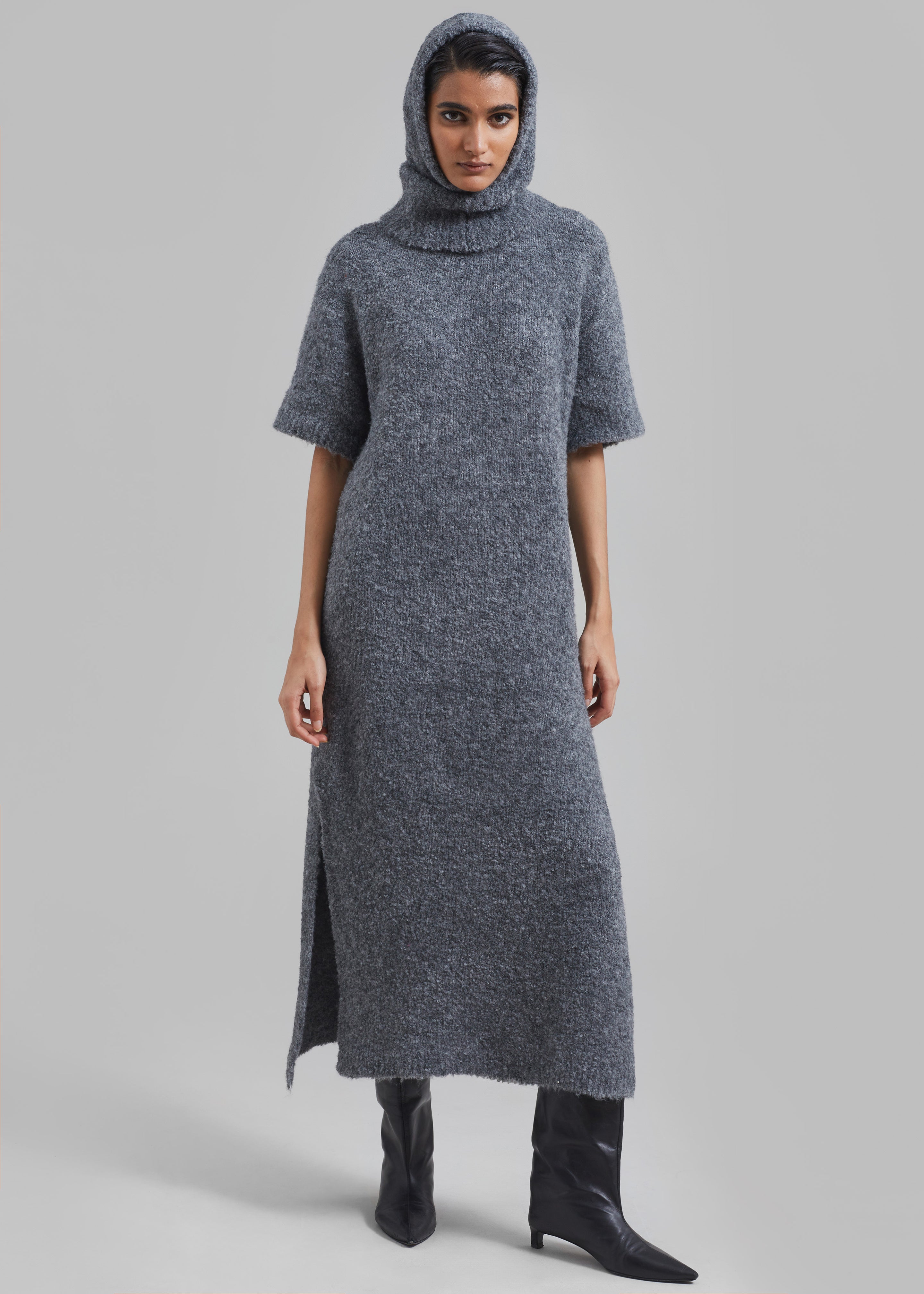 French grey melcy knit cheap dress