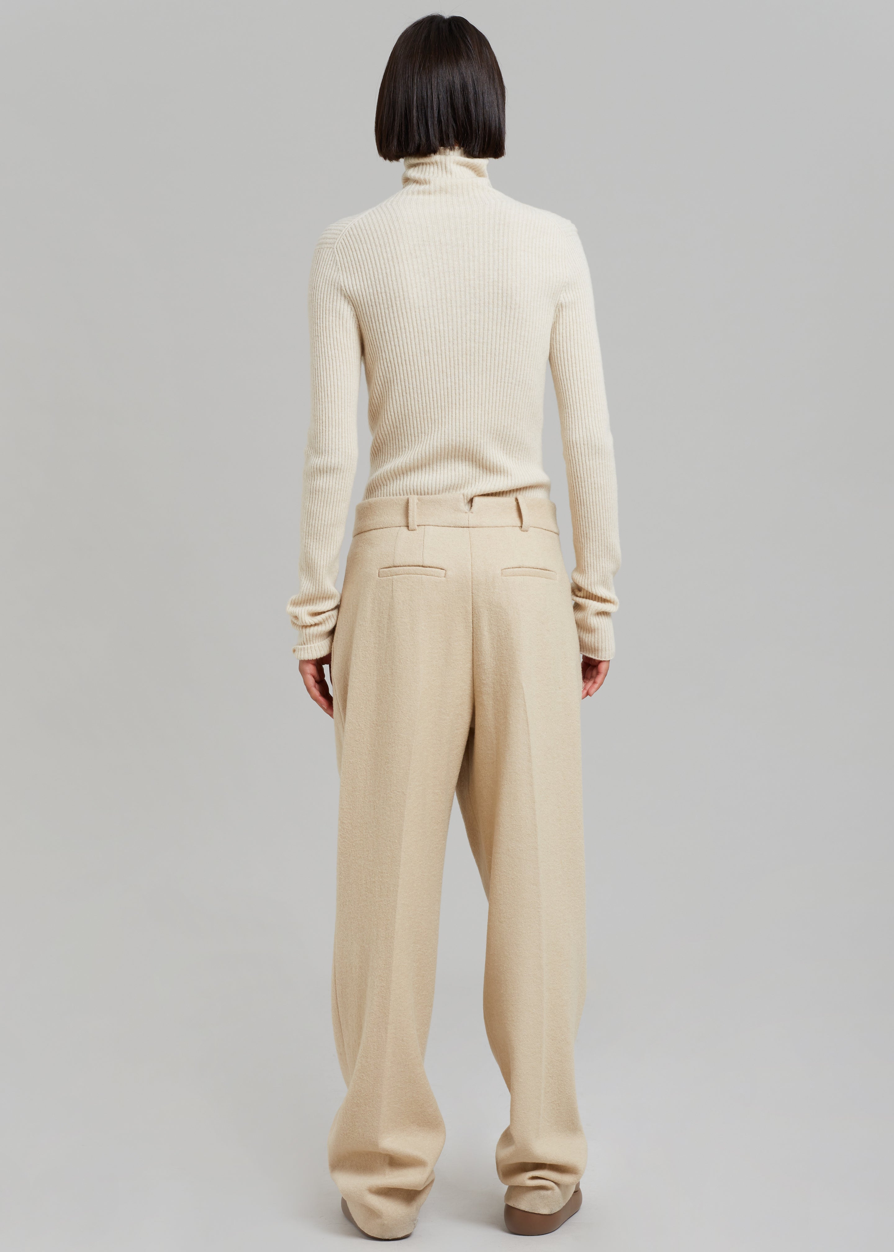 Layton Boiled Wool Suit Pants - Beige - 7