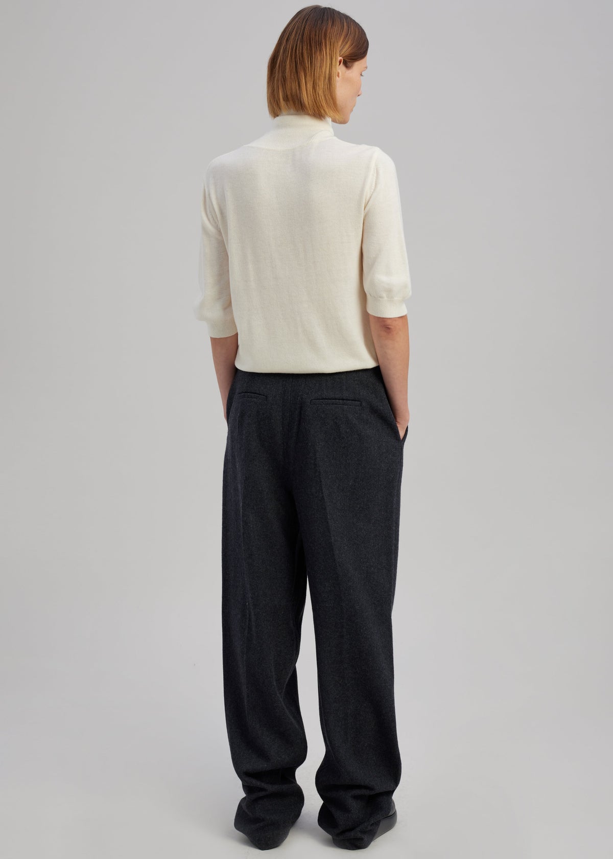 Layton Wool Suit Pants - Dark Grey Melange - 8