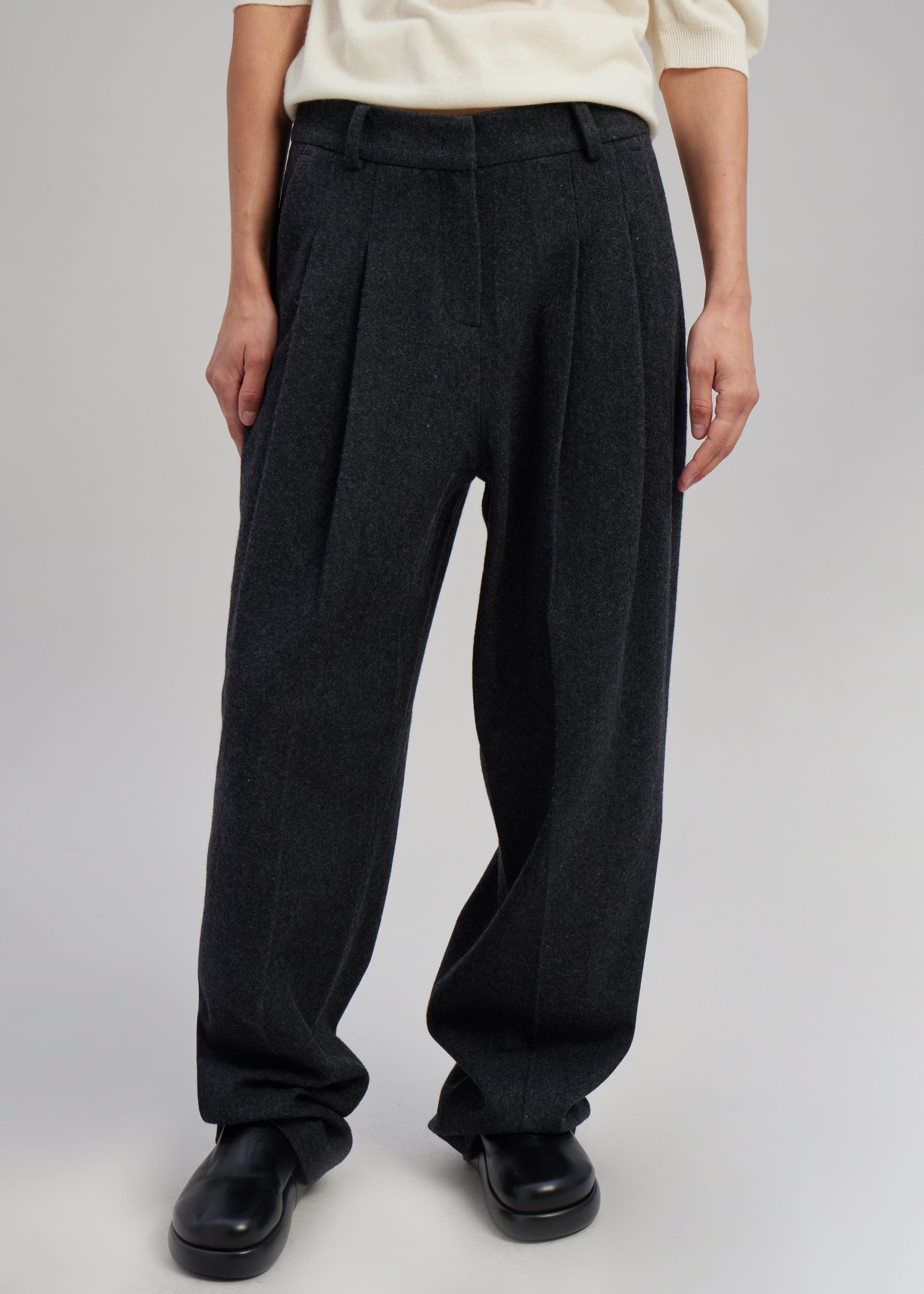 Layton Wool Suit Pants - Dark Grey Melange