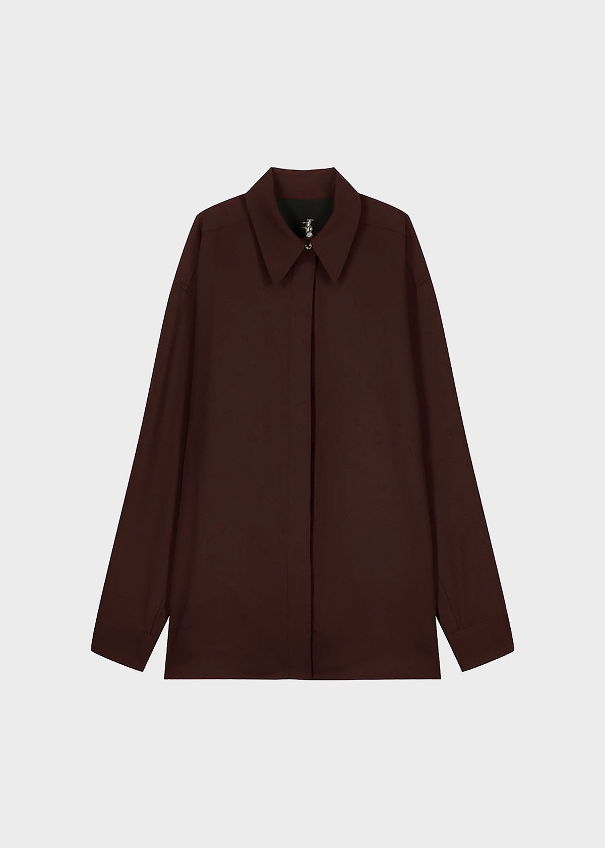 Lio Detachable Padded Shoulder Shirt - Chocolate - 9