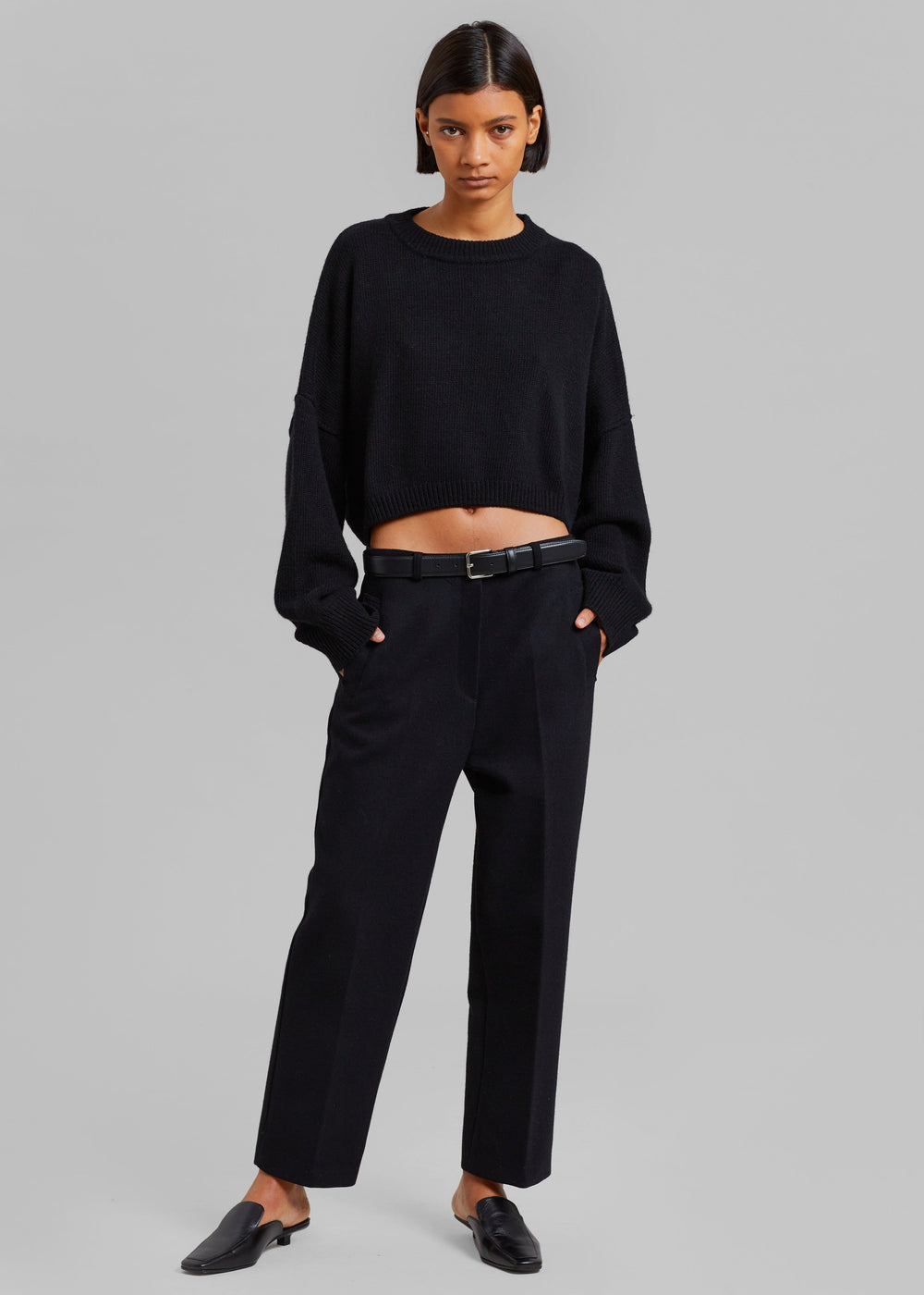 Liza Cropped Sweater - Black