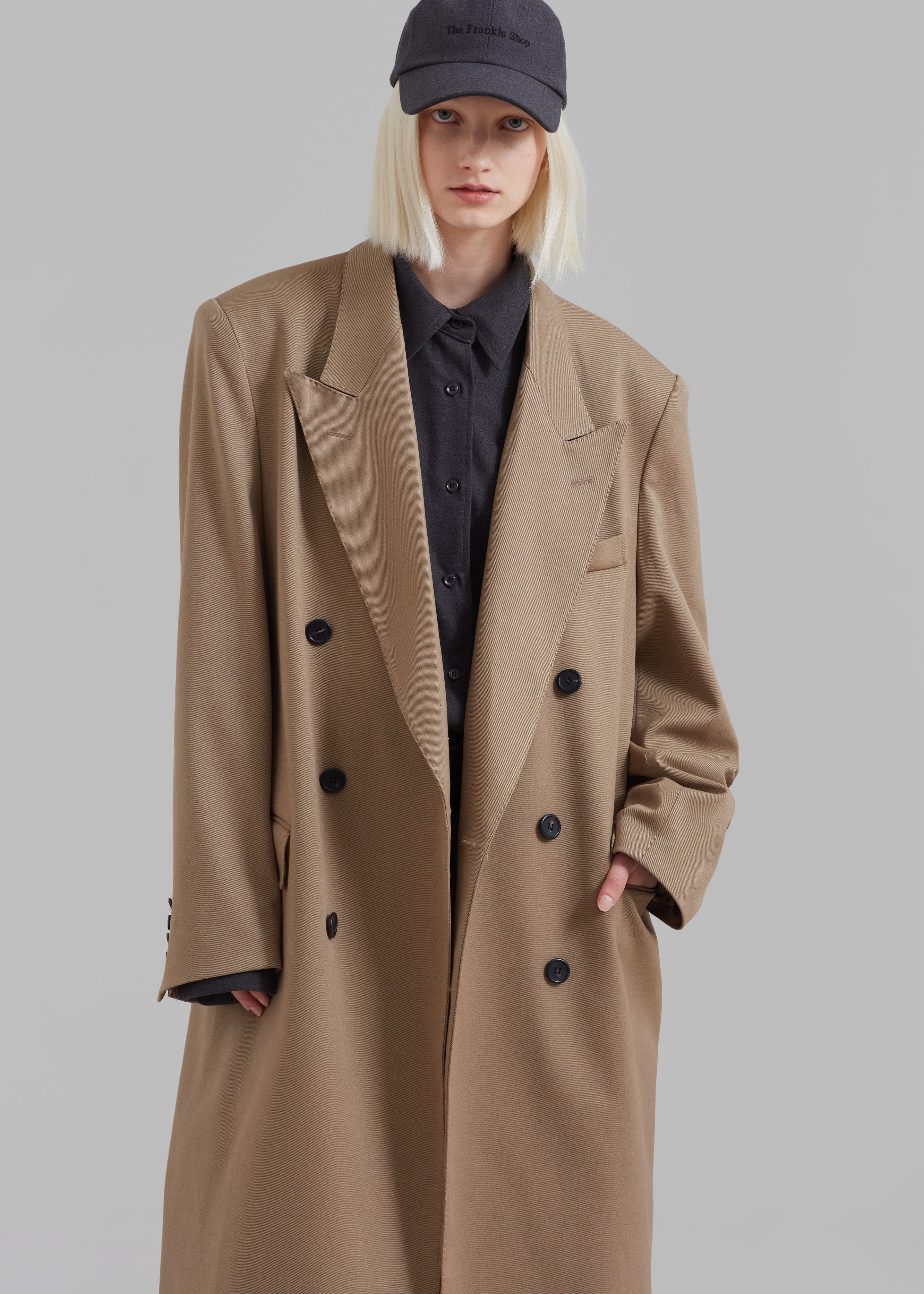 London Double Breasted Coat - Taupe - 7