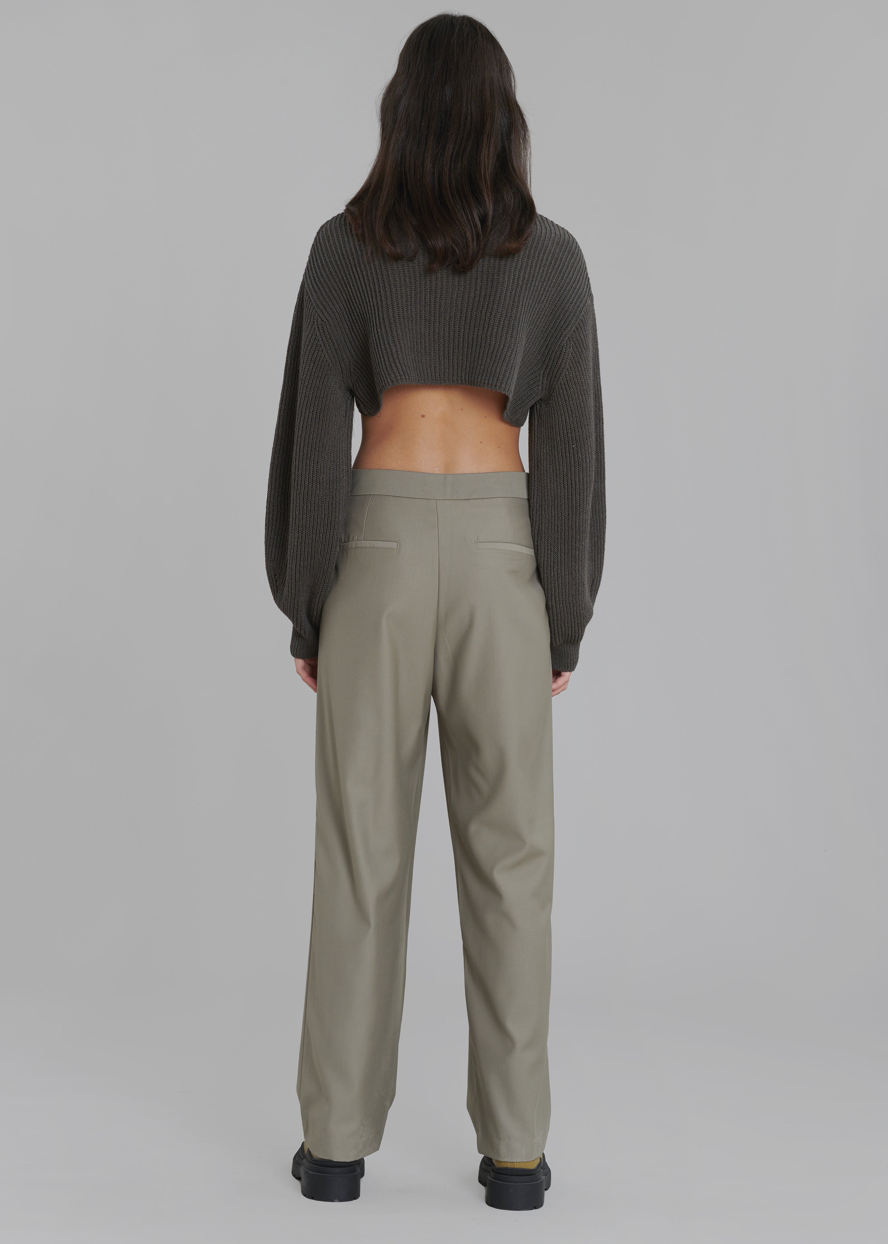Louise Cut Out Trousers - Olive - 7