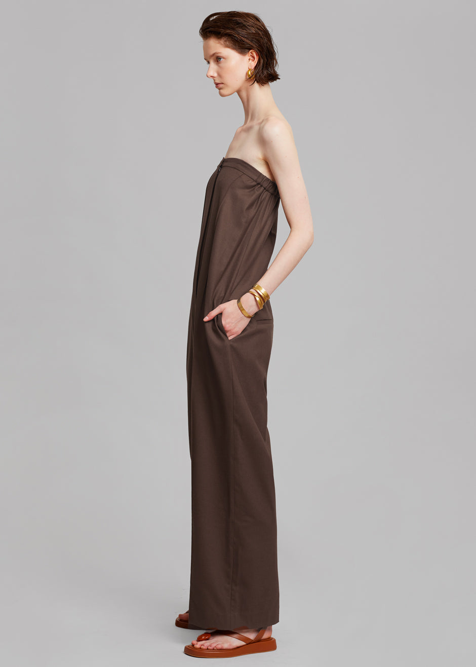 Loulou Studio Mellal Jumpsuit - Choco - 3