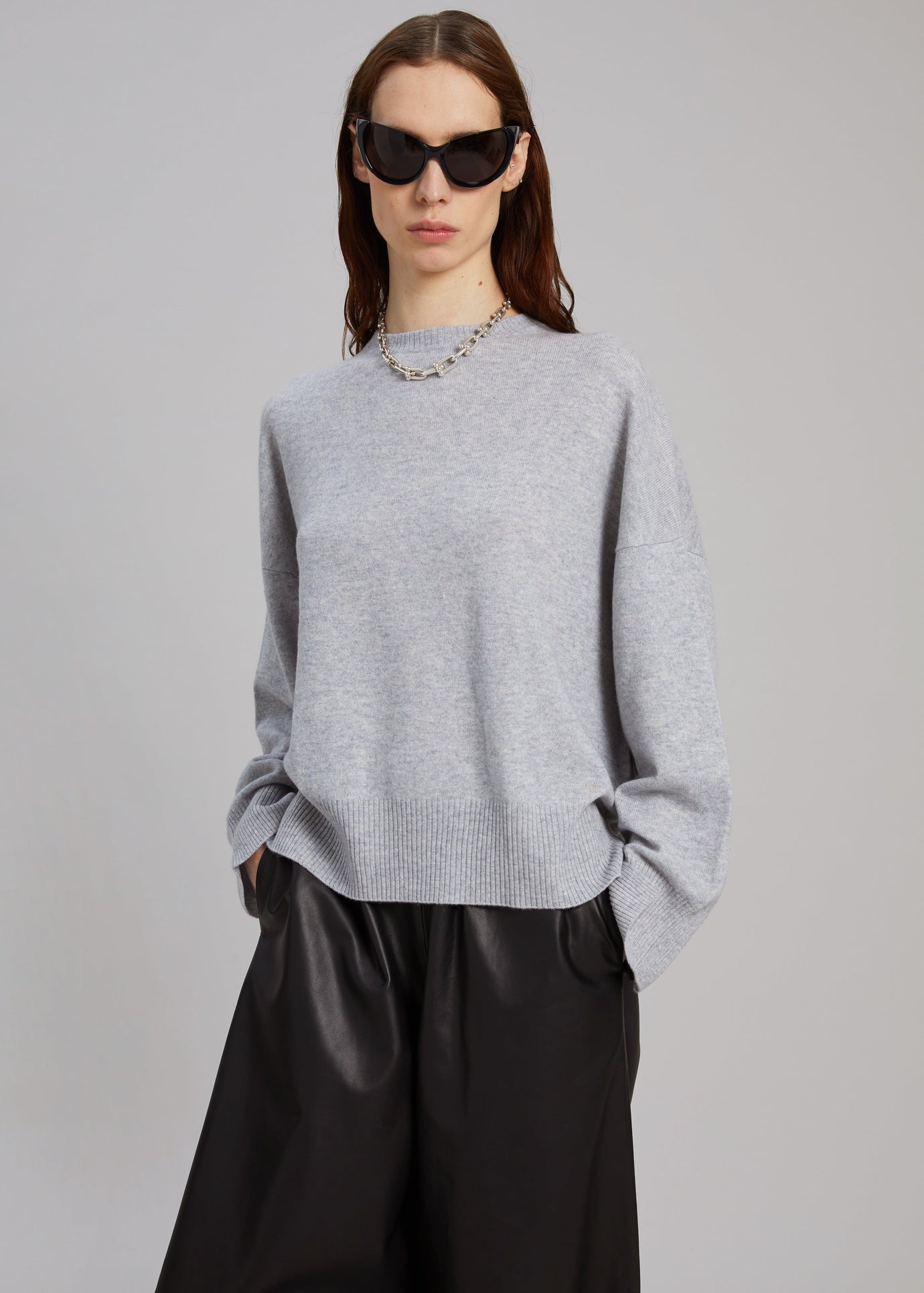 Loulou Studio Anaa Cashmere Sweater - Grey Melange