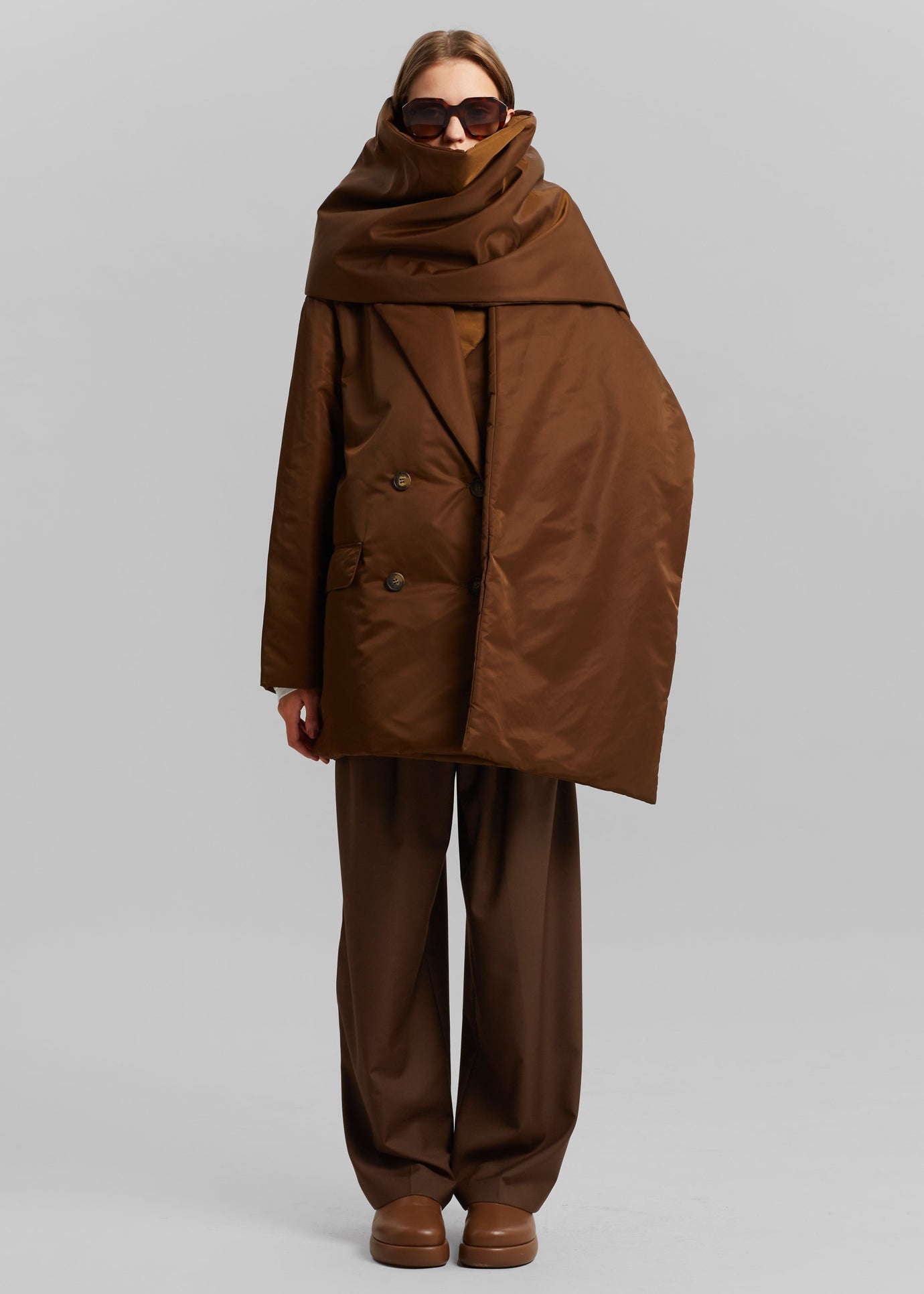 Loulou Studio Dorotea Padded Scarf - Choco