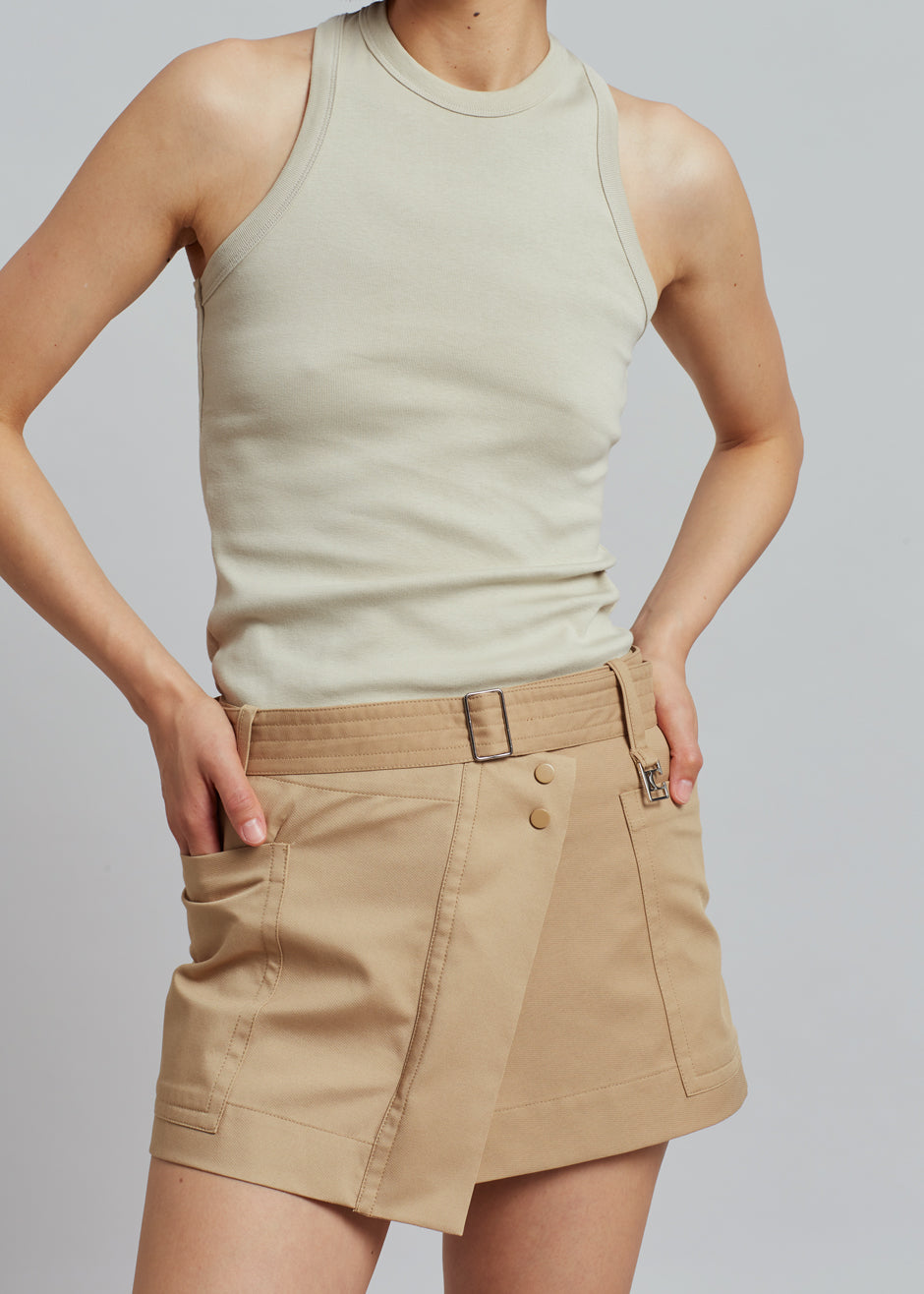 Low Classic Pocket Mini Skirt - Beige