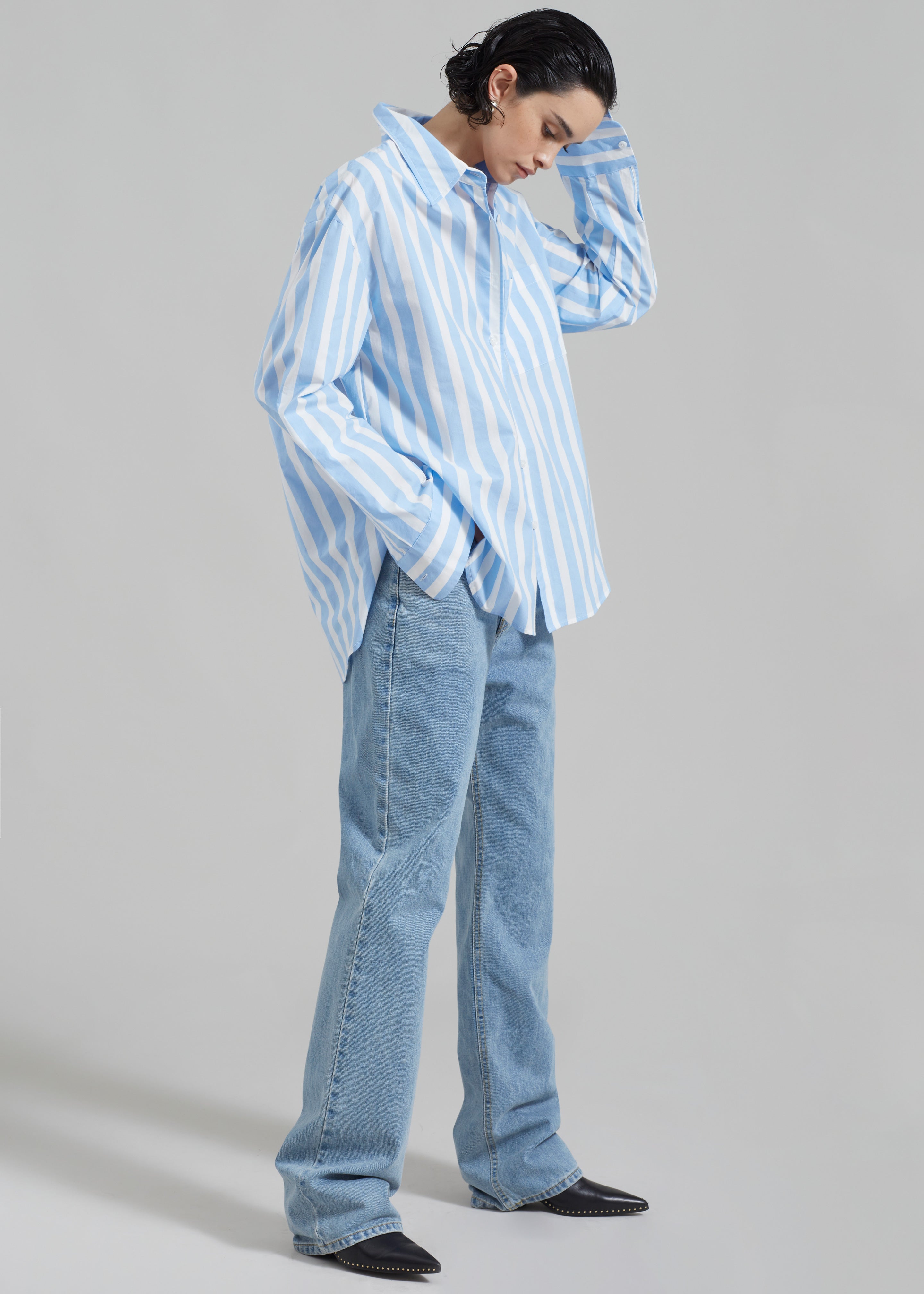 Lui Wide Stripe Shirt - Blue - 7