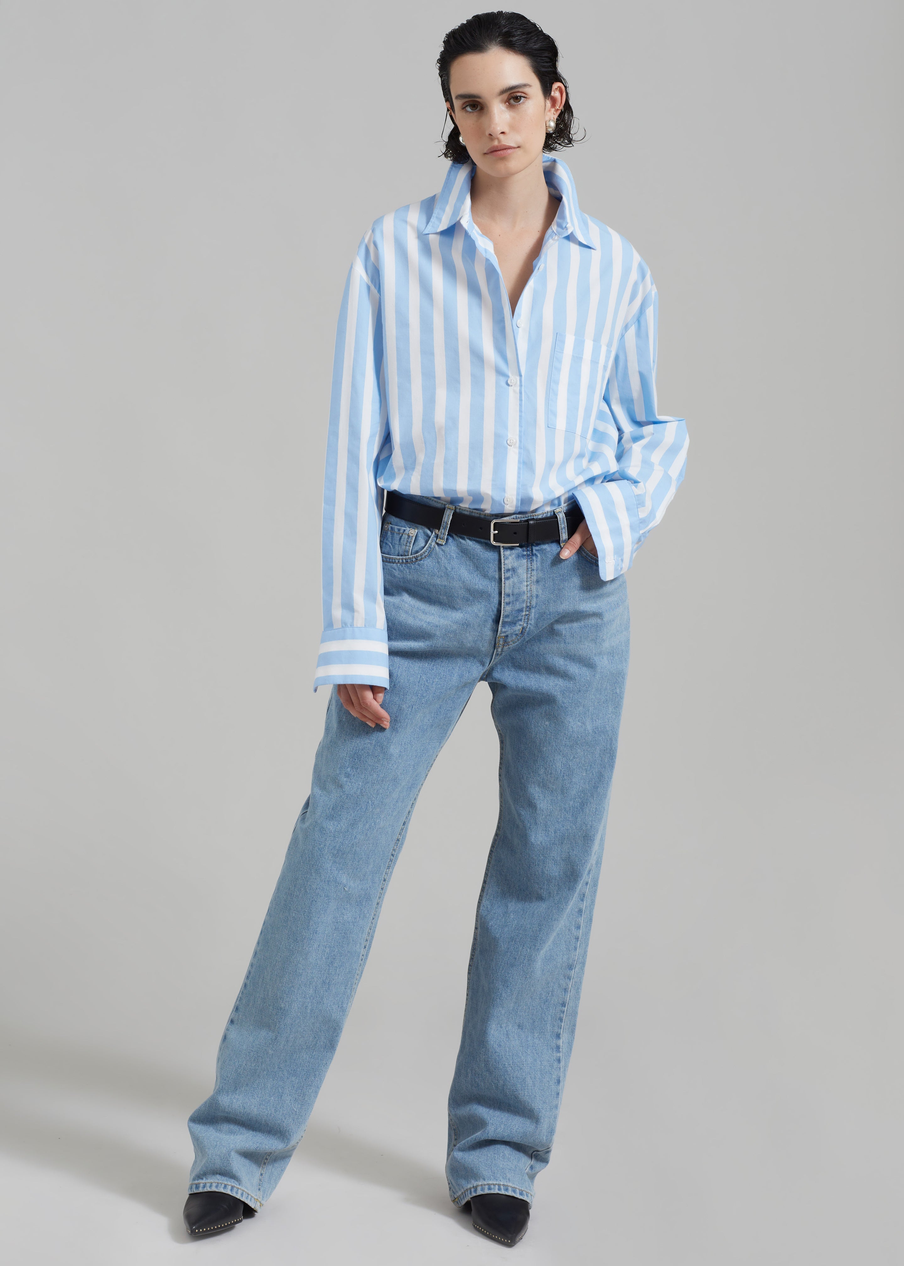 Lui Wide Stripe Shirt - Blue - 2