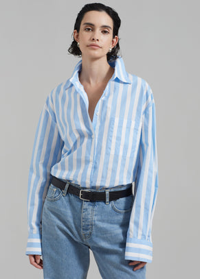 Lui Wide Stripe Shirt - Blue