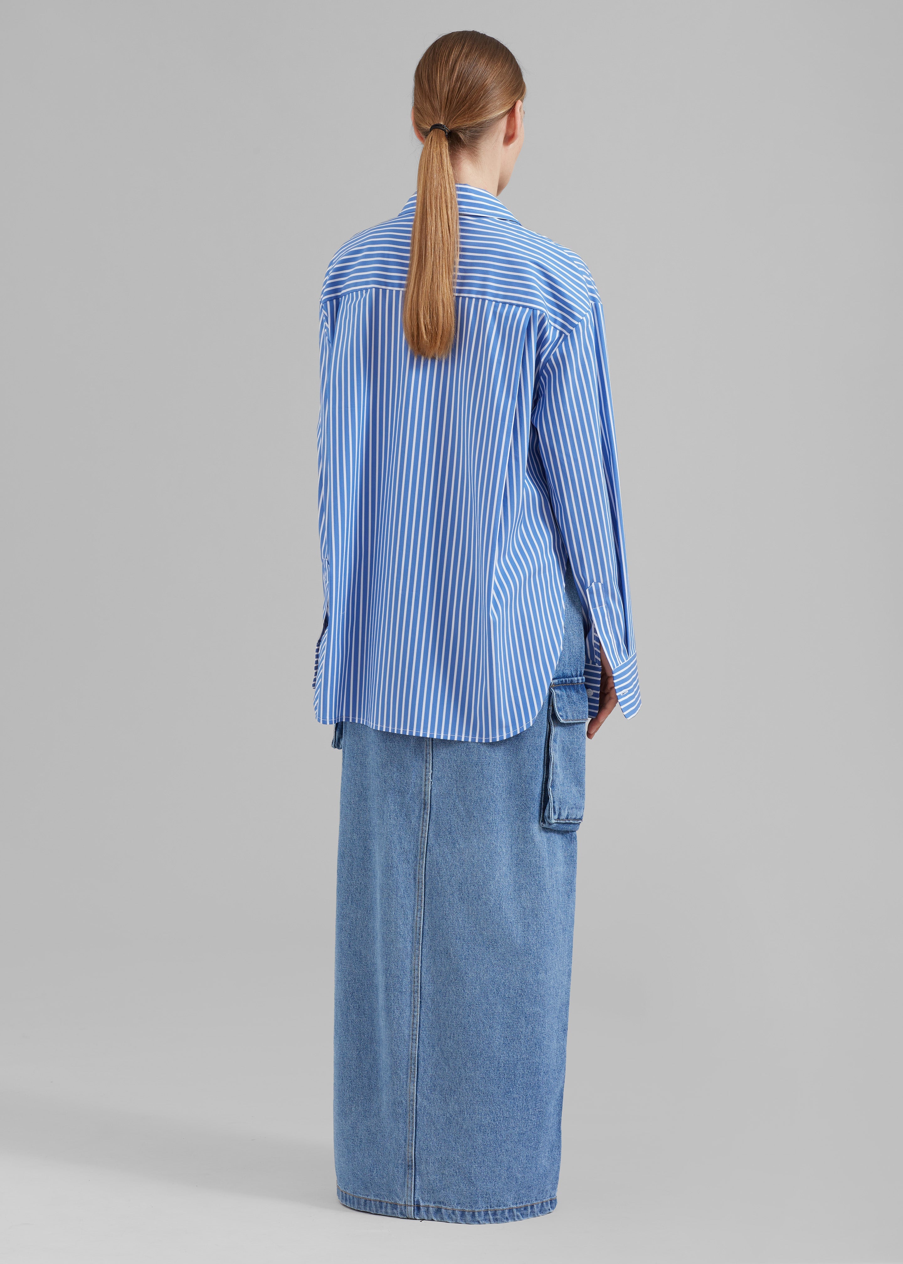 Lui Thin Stripe Shirt - Medium Blue Stripe - 9