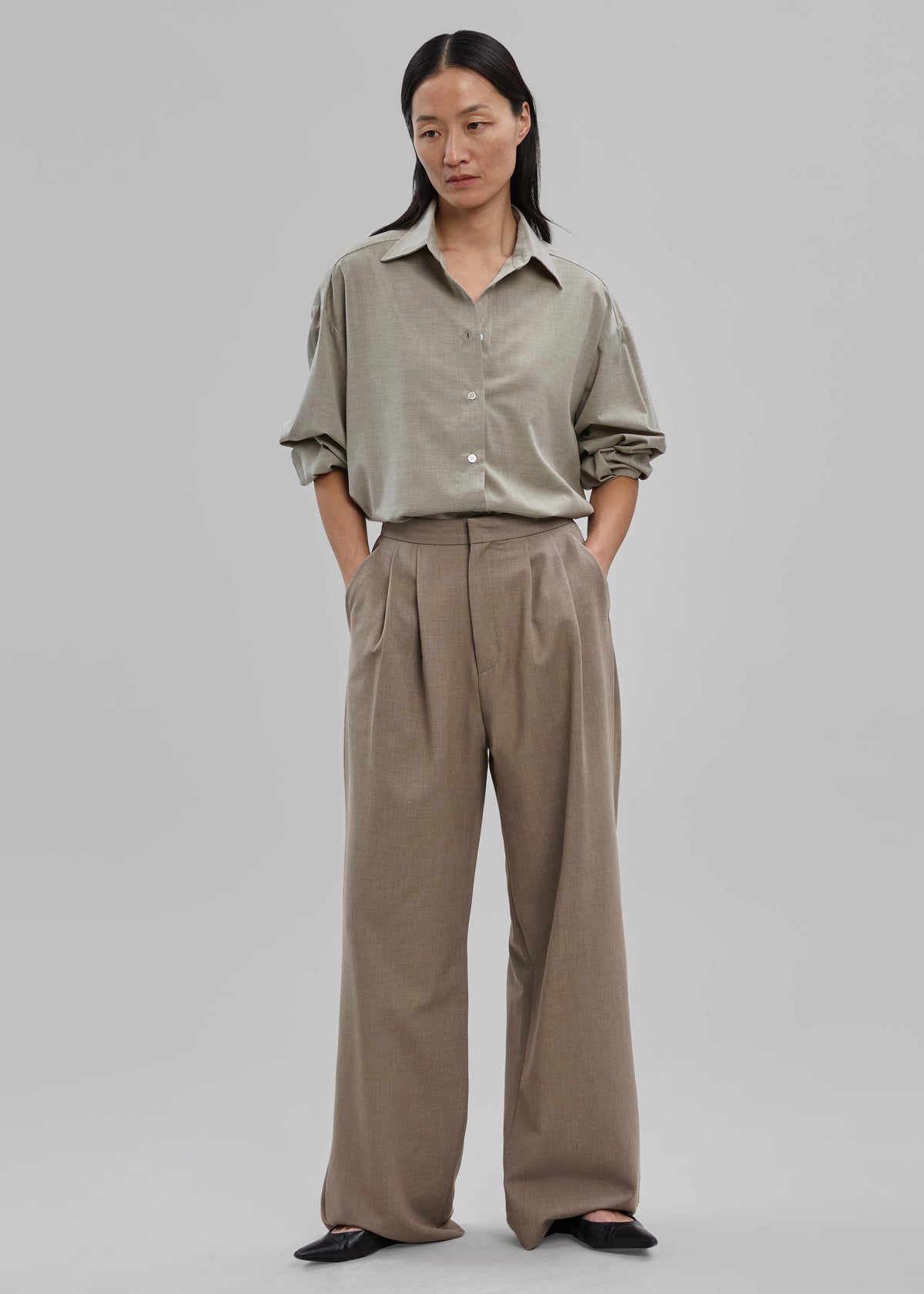 Luxor Pintuck Trousers - Taupe - 4