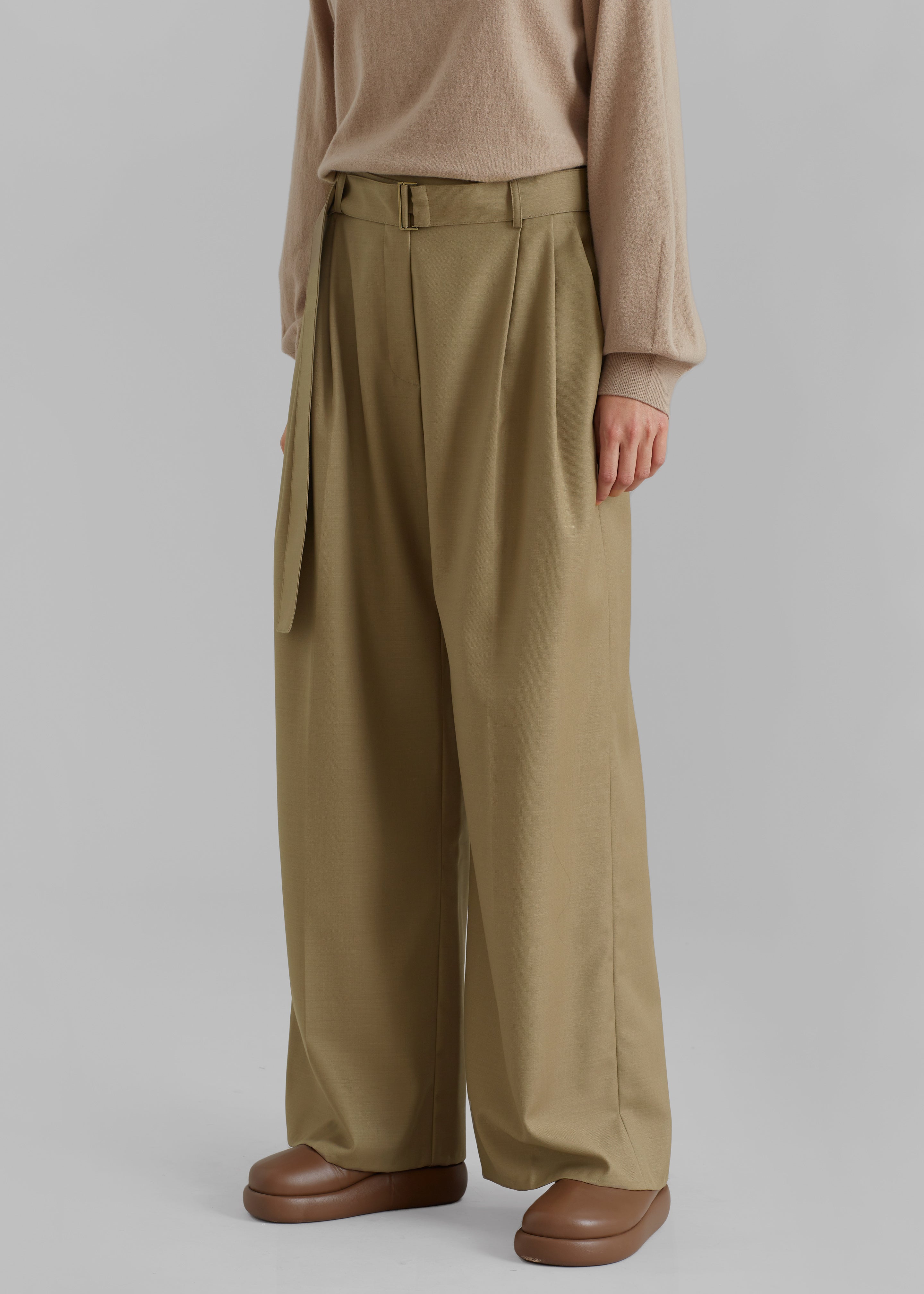 Lyxe Belted Pants - Taupe - 5