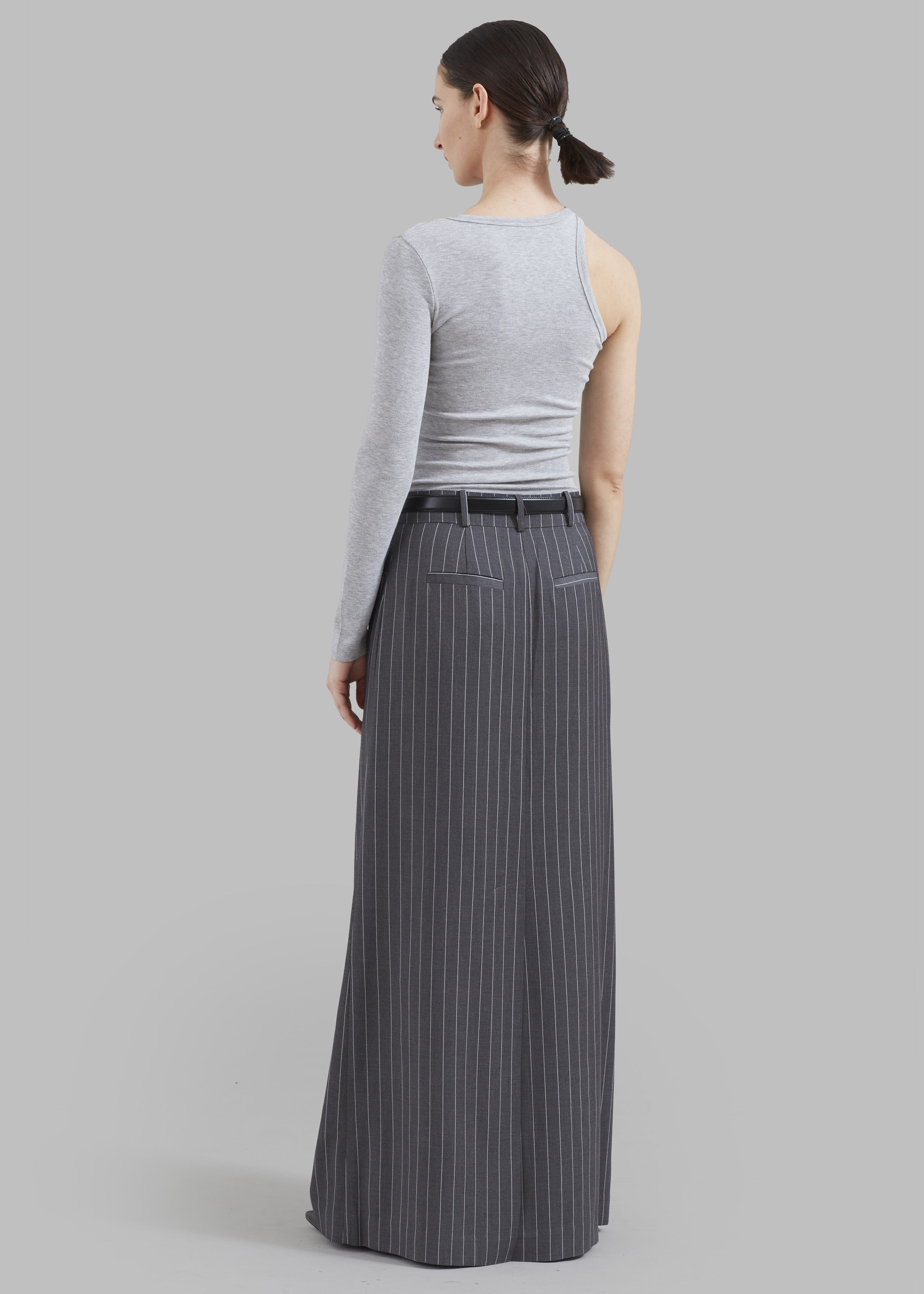 Malvo Long Pencil Skirt - Grey Pinstripe - 10