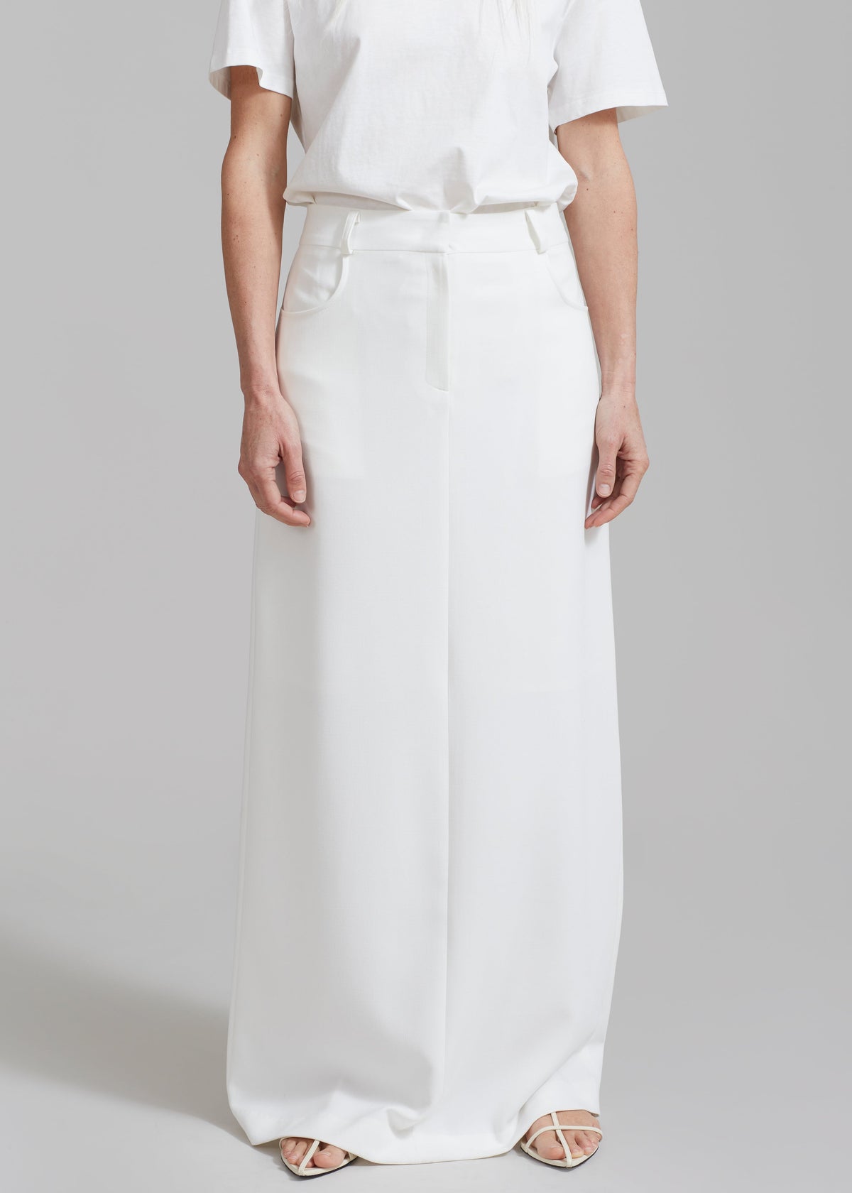 Malvo Long Pencil Skirt - White - 5