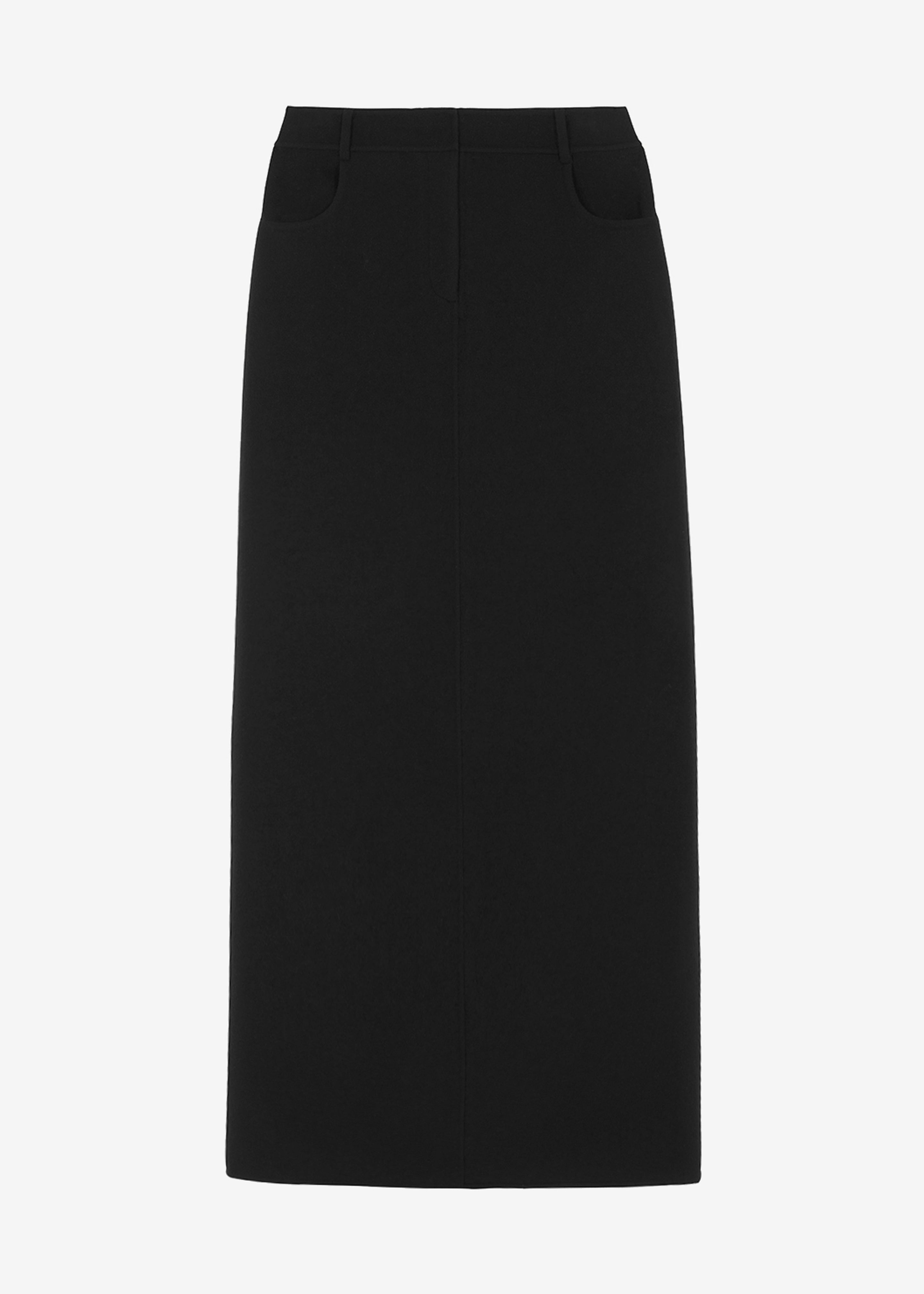 Malvo Long Wool Pencil Skirt - Black - 9