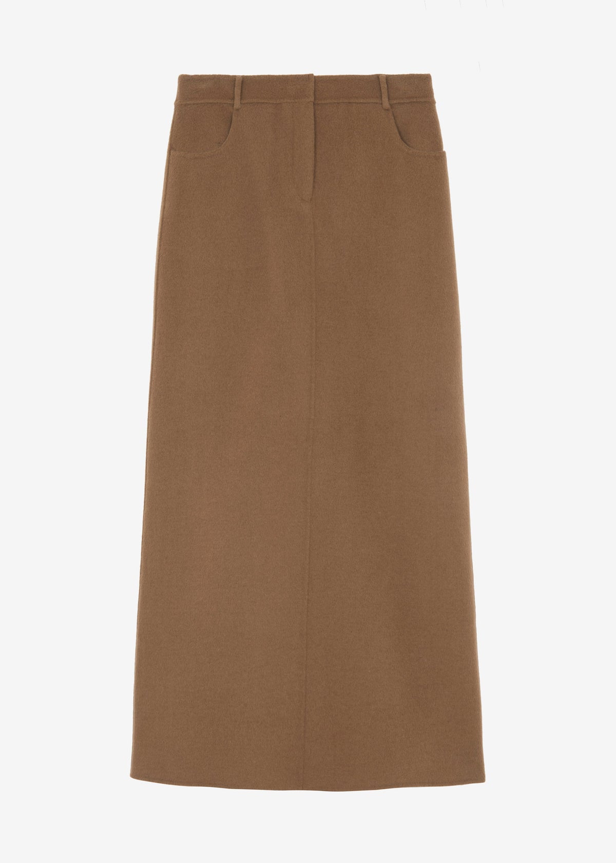 Malvo Long Wool Pencil Skirt - Camel - 10