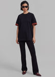 Mani Roll Up Sleeve Tee - Black/Red